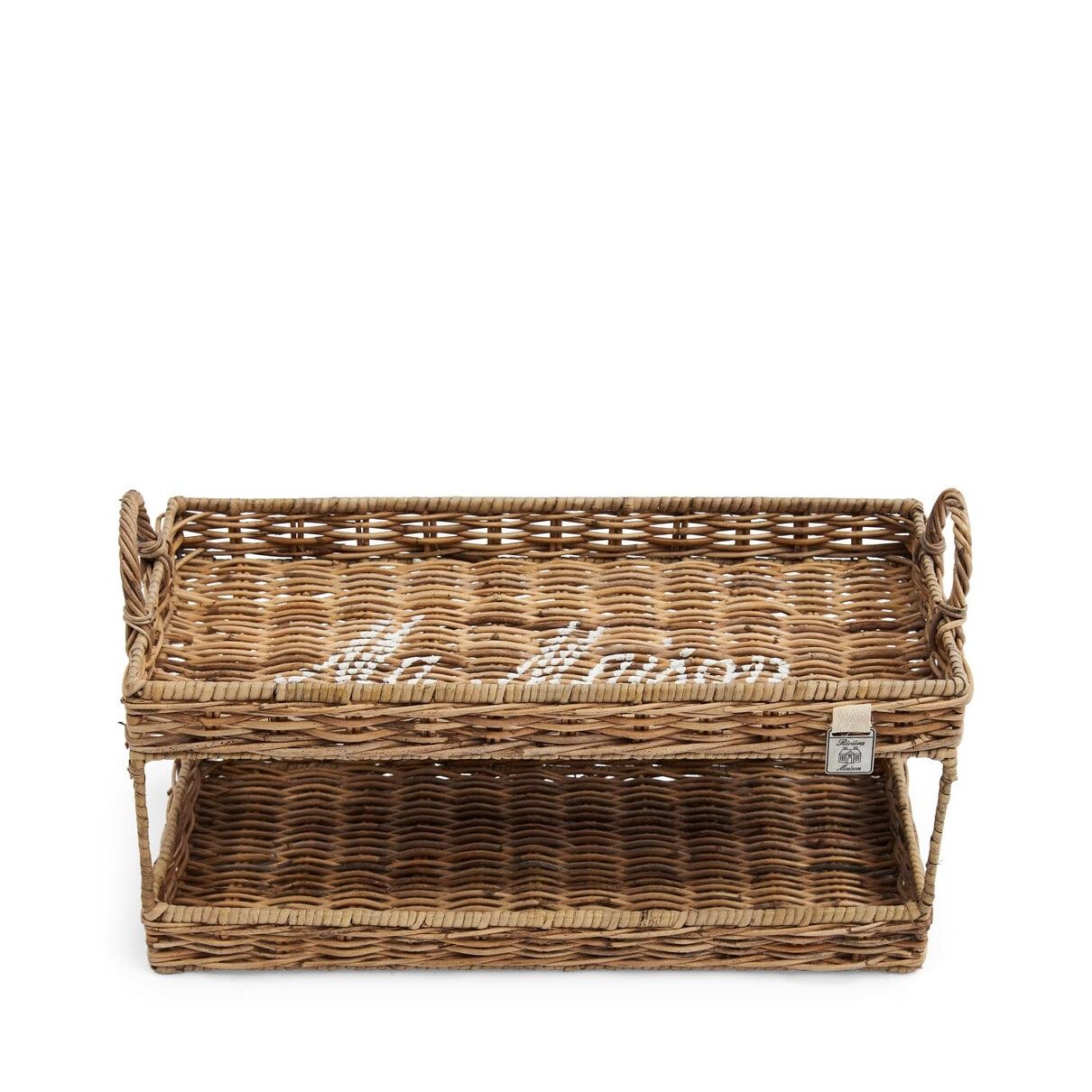 Dubbel pitriet dienblad Ma Maison – warme rattan elegantie voor elke keuken