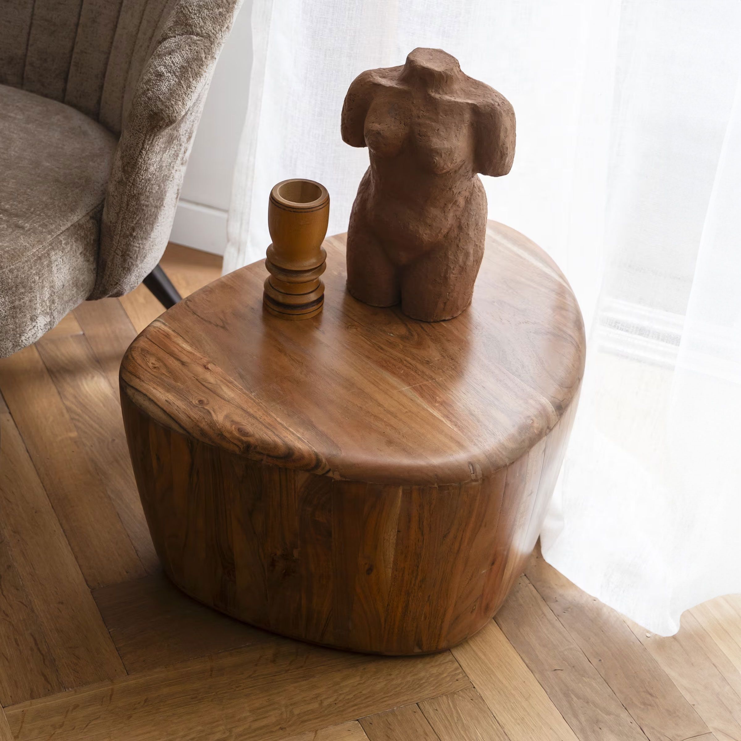 Dutchbone Ayla organische salontafel – warme acacia vibe voor jouw woonkamer