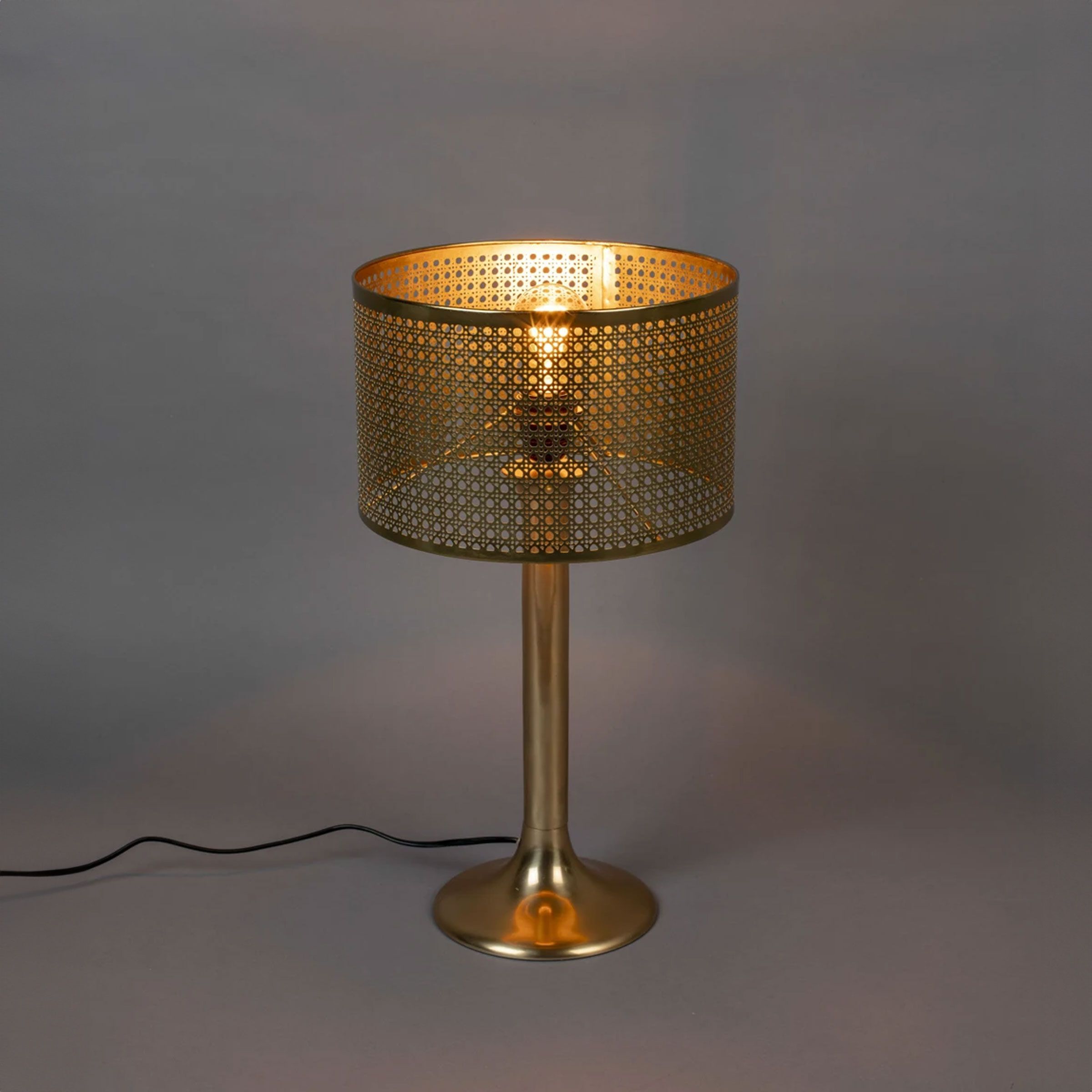 Dutchbone Barun tafellamp – gouden glans, Vintage charme in 51 cm hoogte