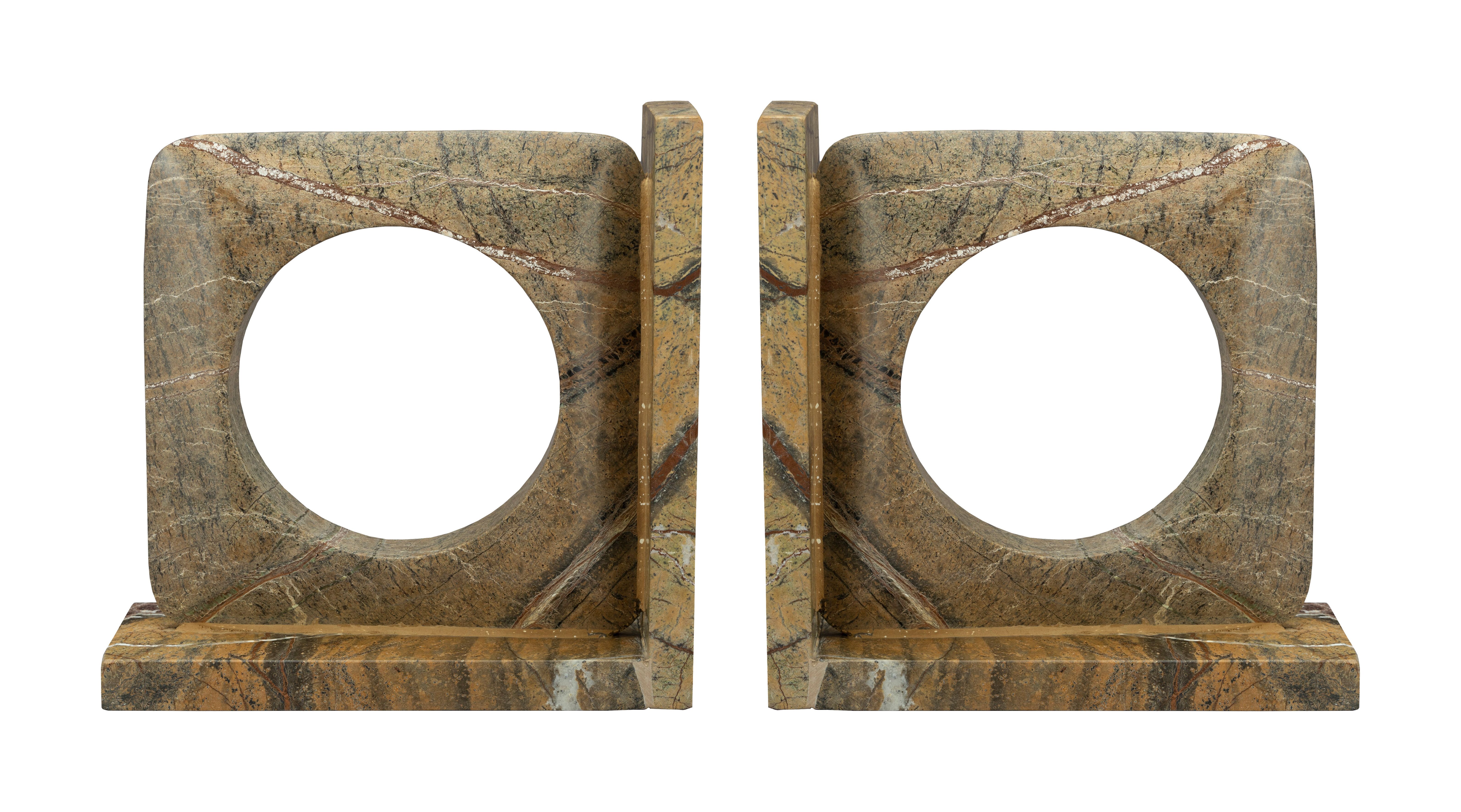 Dutchbone Boekenstandaard Satpura Marmer – Warme Vintage Touch voor je Leeshoek