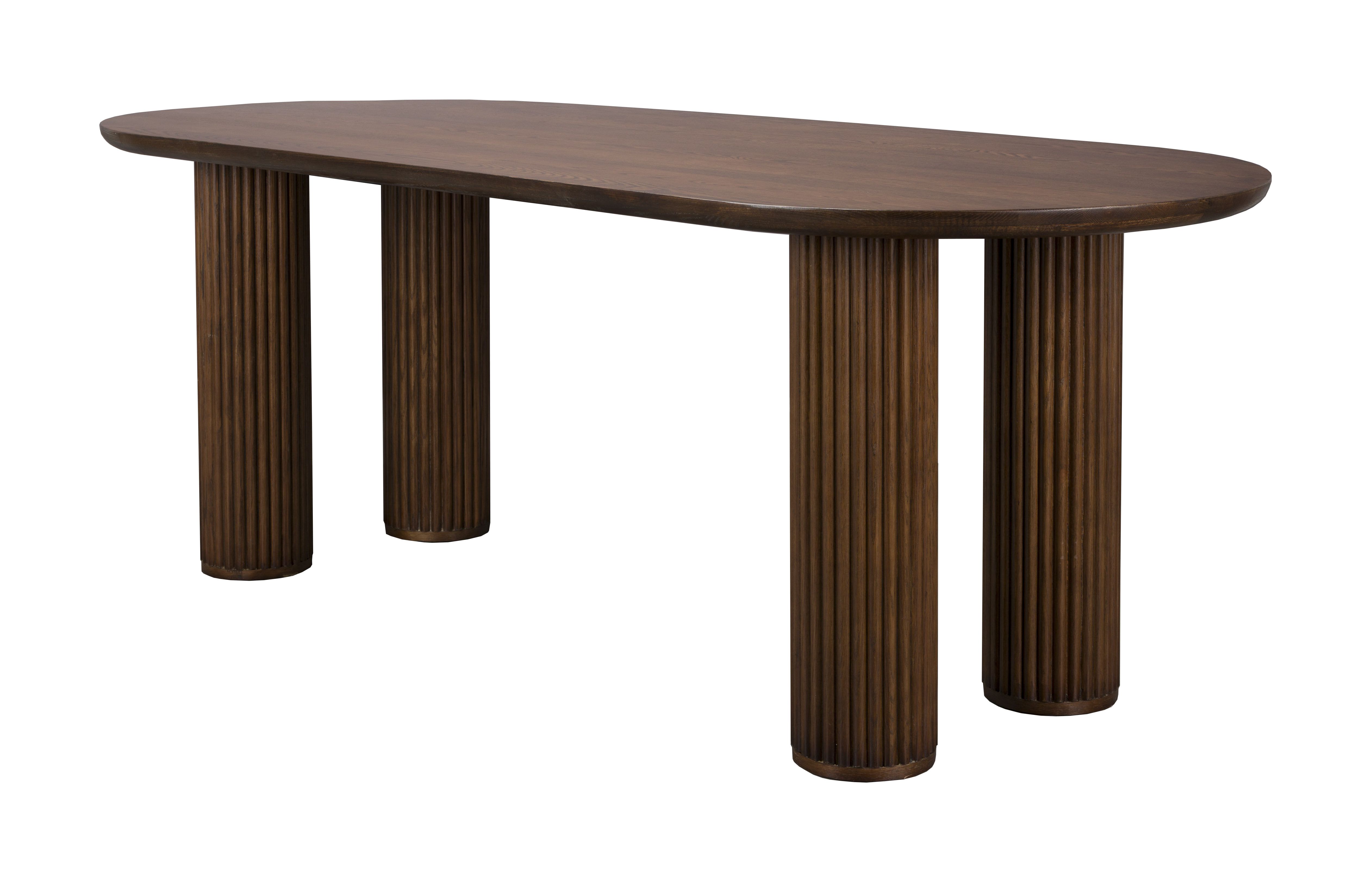 Dutchbone Dean Ovale Eettafel – Warme walnootlook, 220 × 90 cm