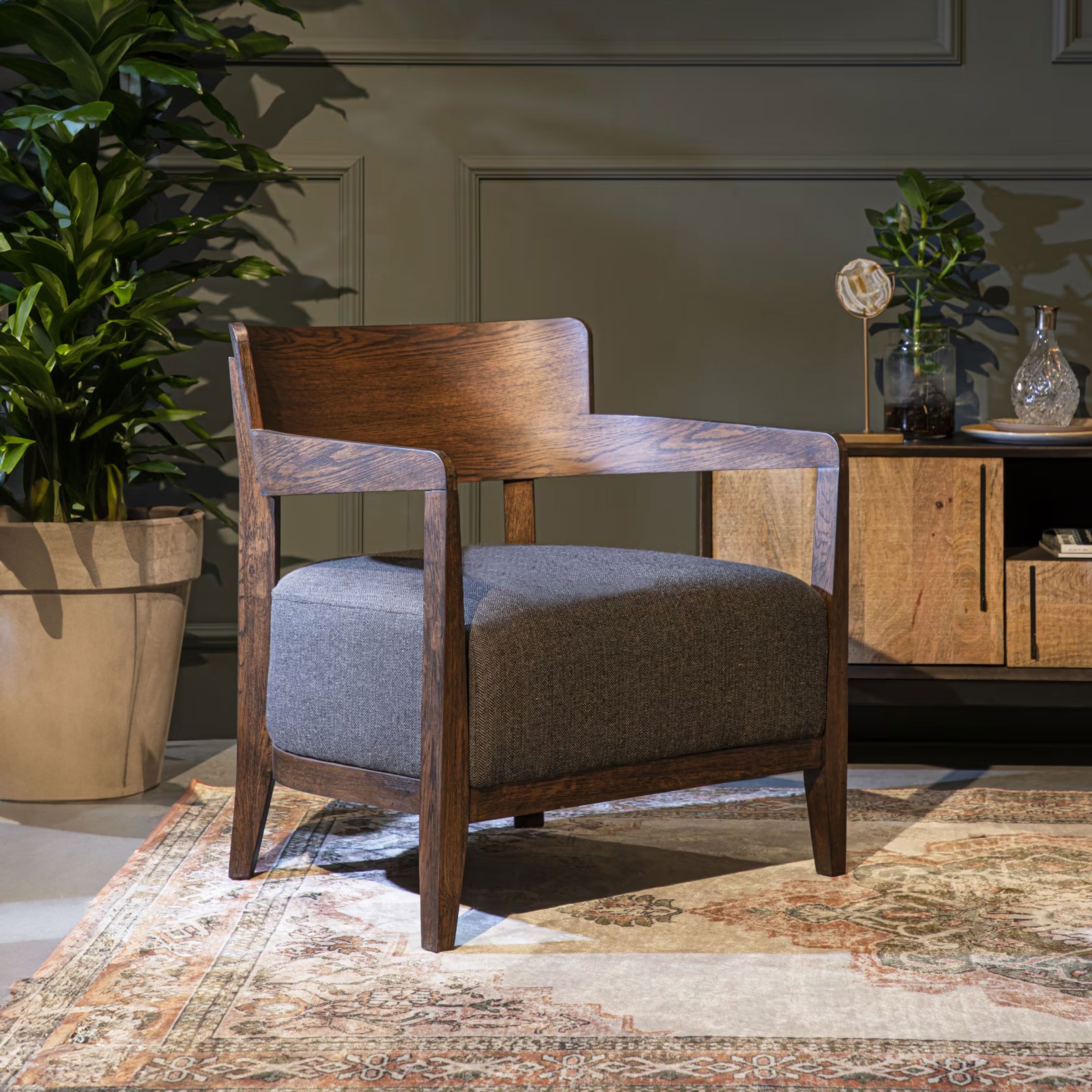Dutchbone Duran Fauteuil – Tijdloze Japandi comfort in grijs