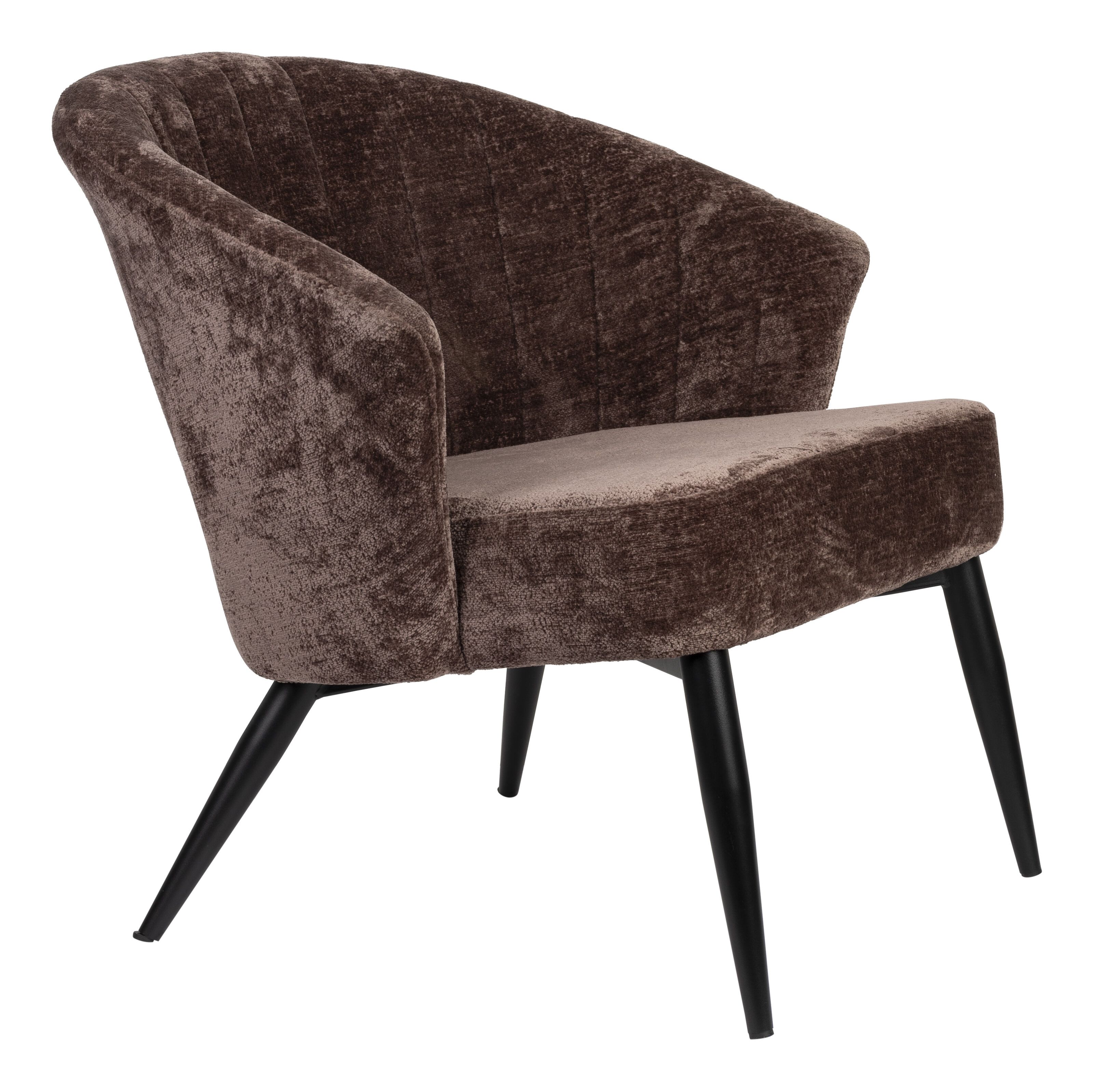 Dutchbone Fauteuil Georgia – Luxe chenille in koninklijk paars