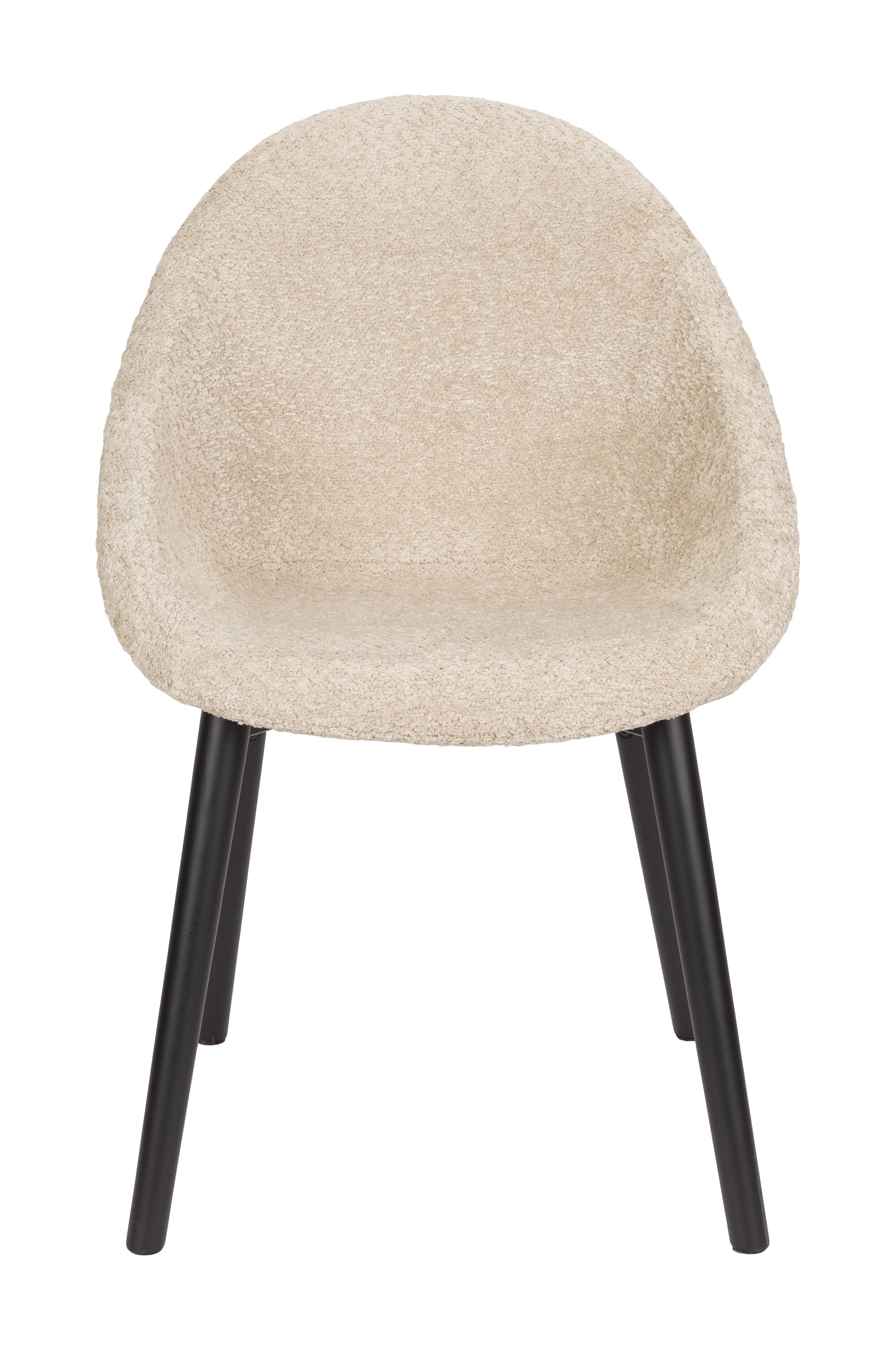 Dutchbone Fenna Bouclé eetkamerstoel – Comfortabele beige zitplek voor een warme eethoek
