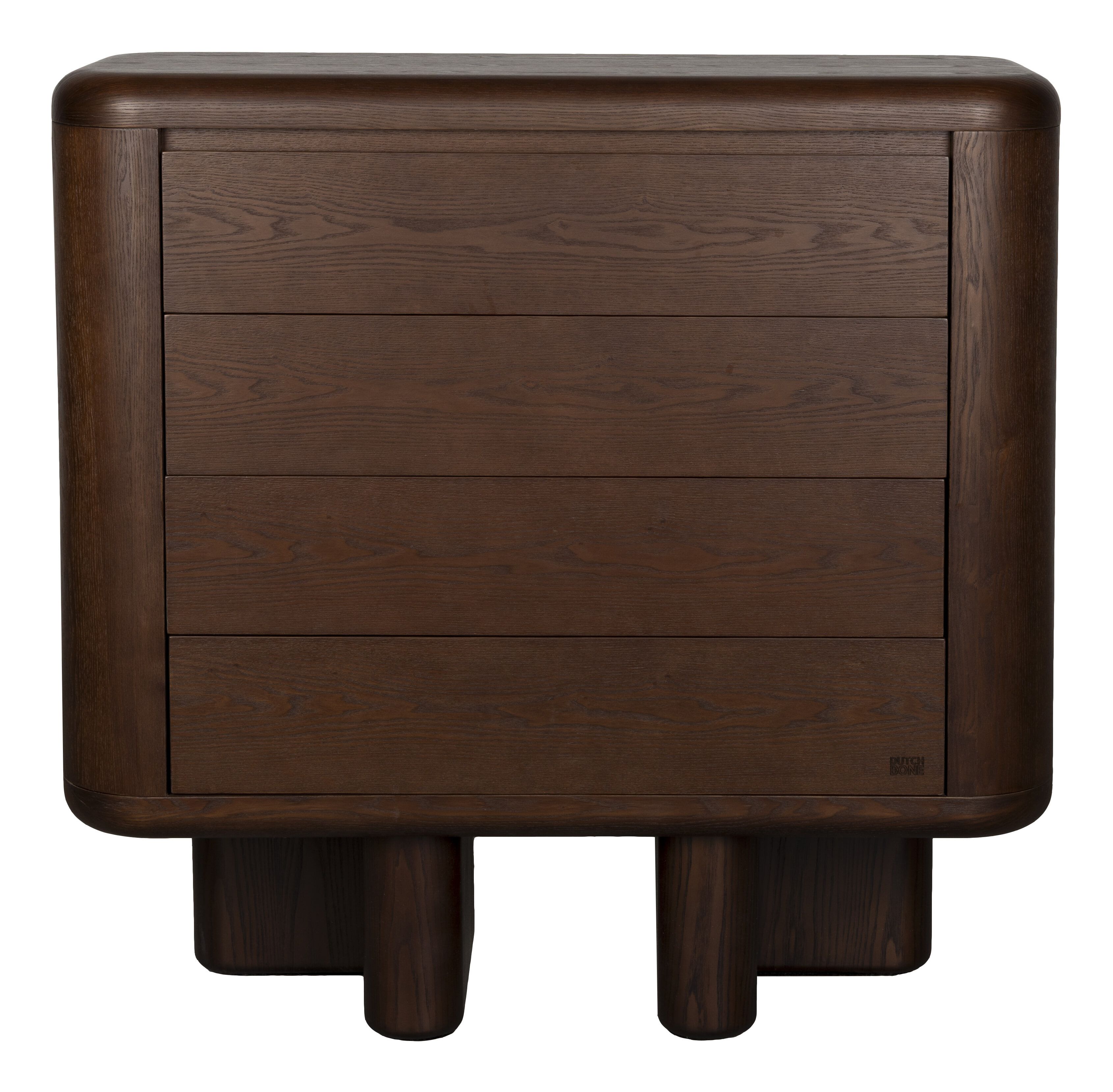 Dutchbone Ladekast Herman in walnootlook – stijlvolle 4‑delers voor elk interieur