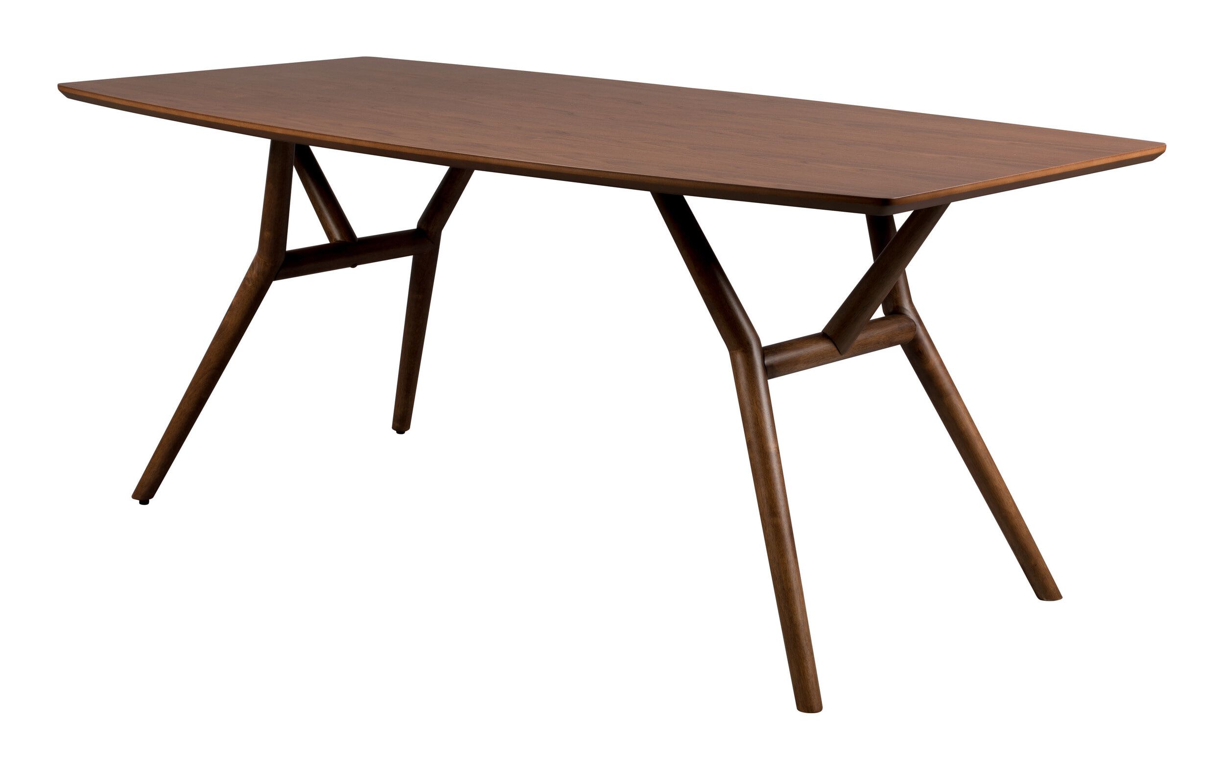 Dutchbone Malaya eettafel in warme walnoot – slank vintage design (180 × 90 cm)