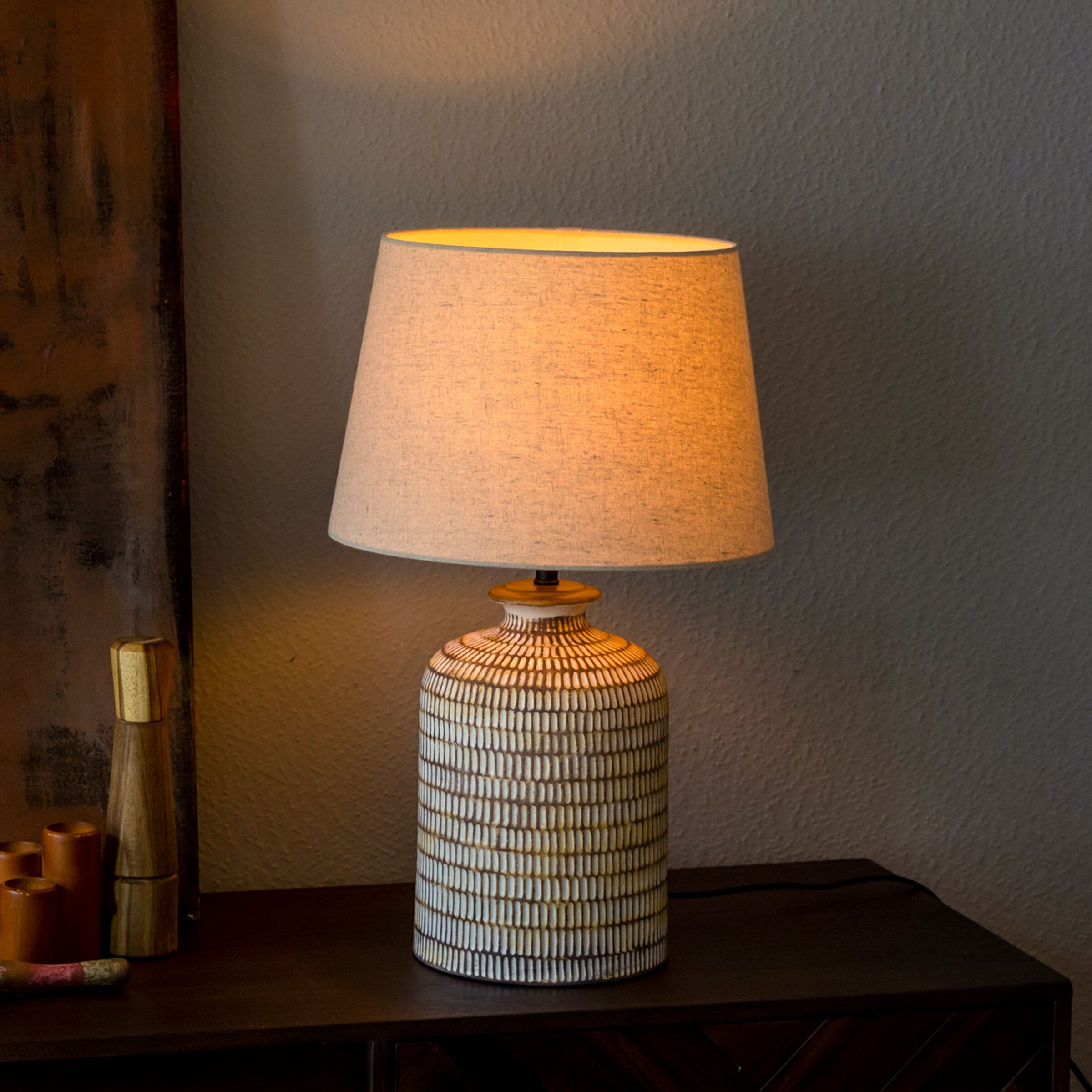 Dutchbone Russel Tafellamp – Warm keramisch design in Naturel
