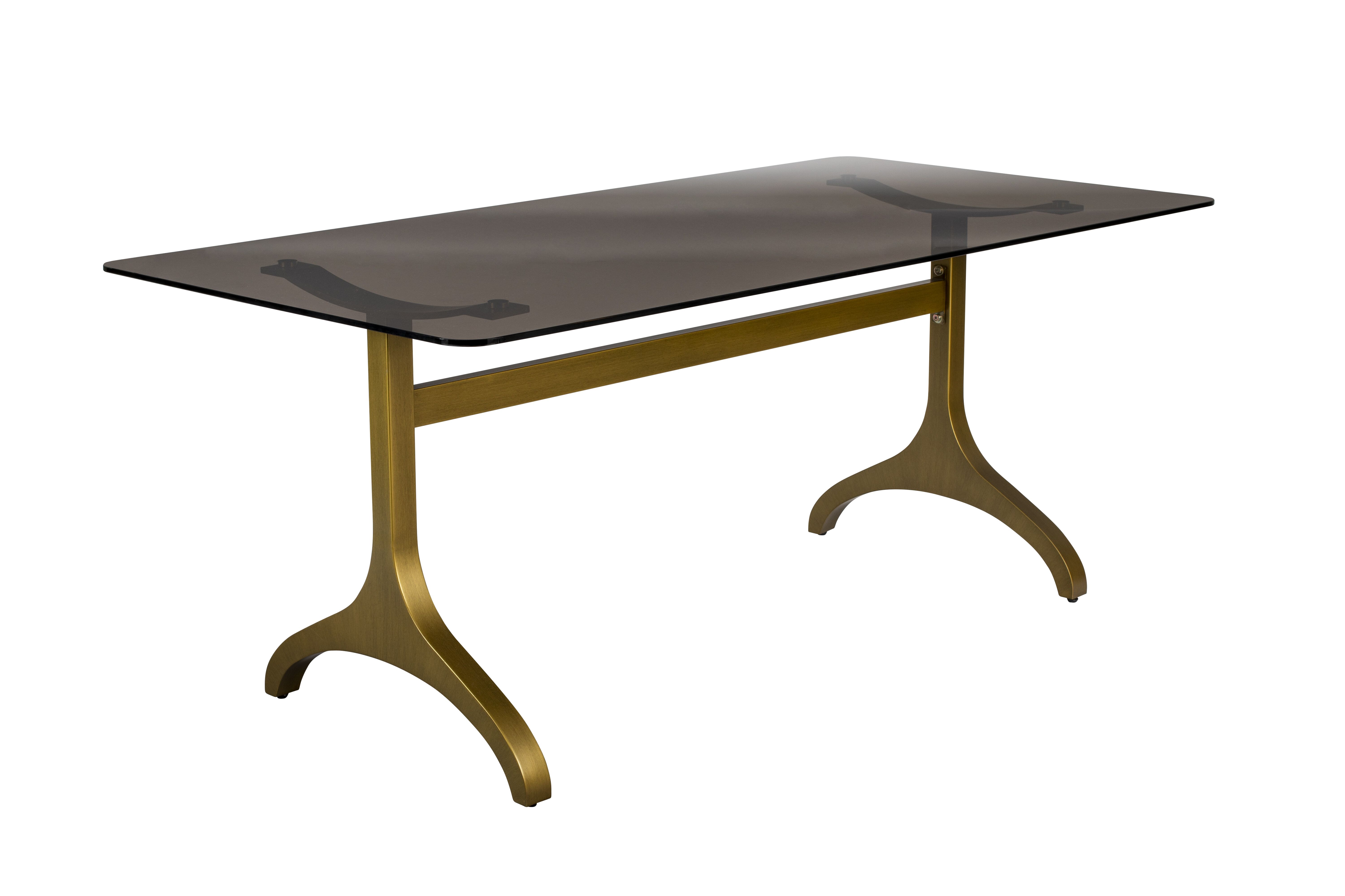 Dutchbone Sansa eettafel – gouden glastafel 180×90 cm