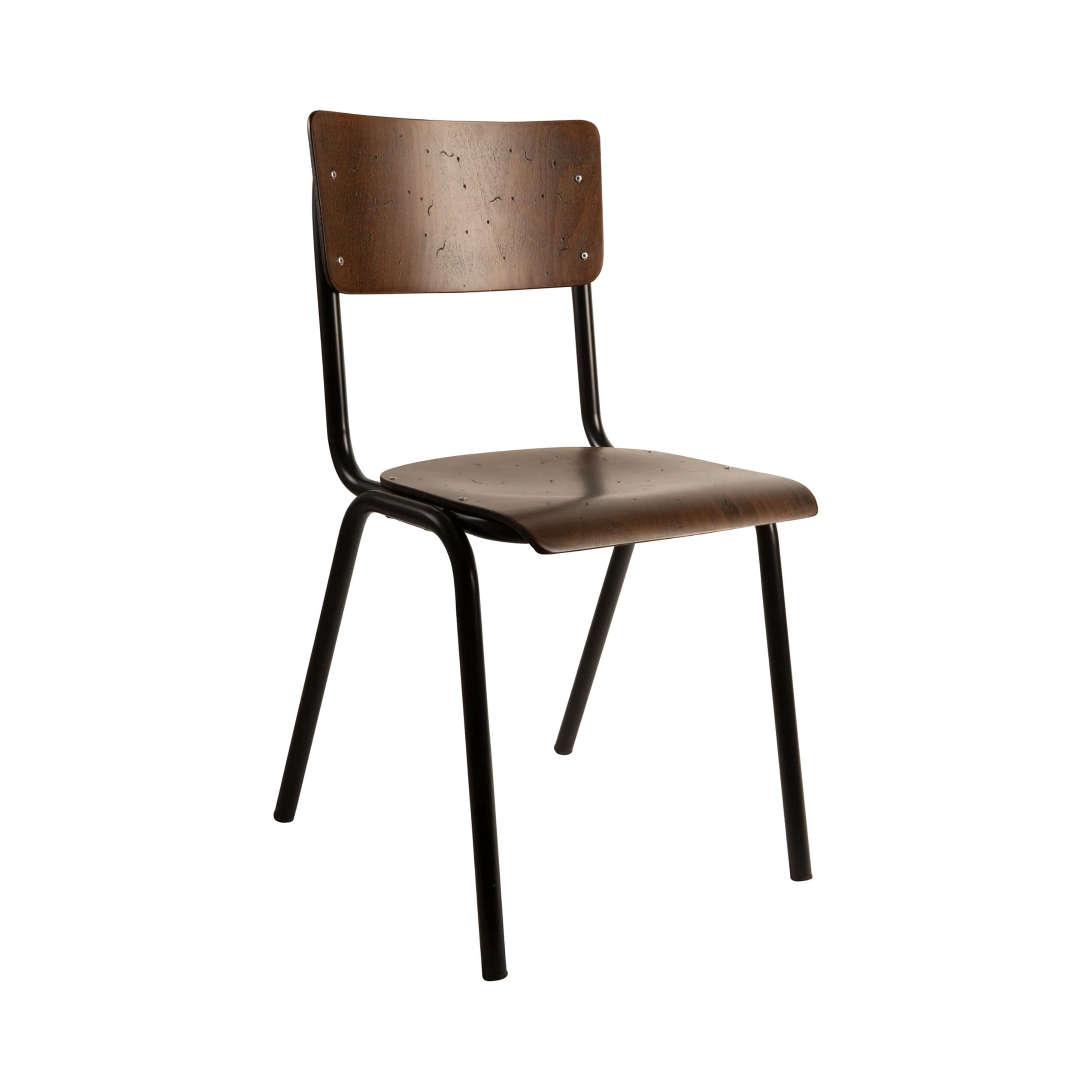 Dutchbone Scuola Eetkamerstoel – Stoere vintage look met stapelbaar gemak
