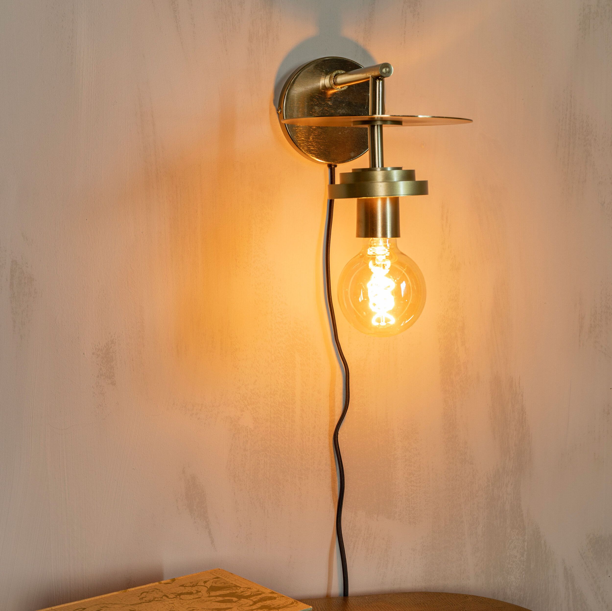 Dutchbone Wandlamp Aden – Luxe Gouden Wandlamp met Vintage Charme