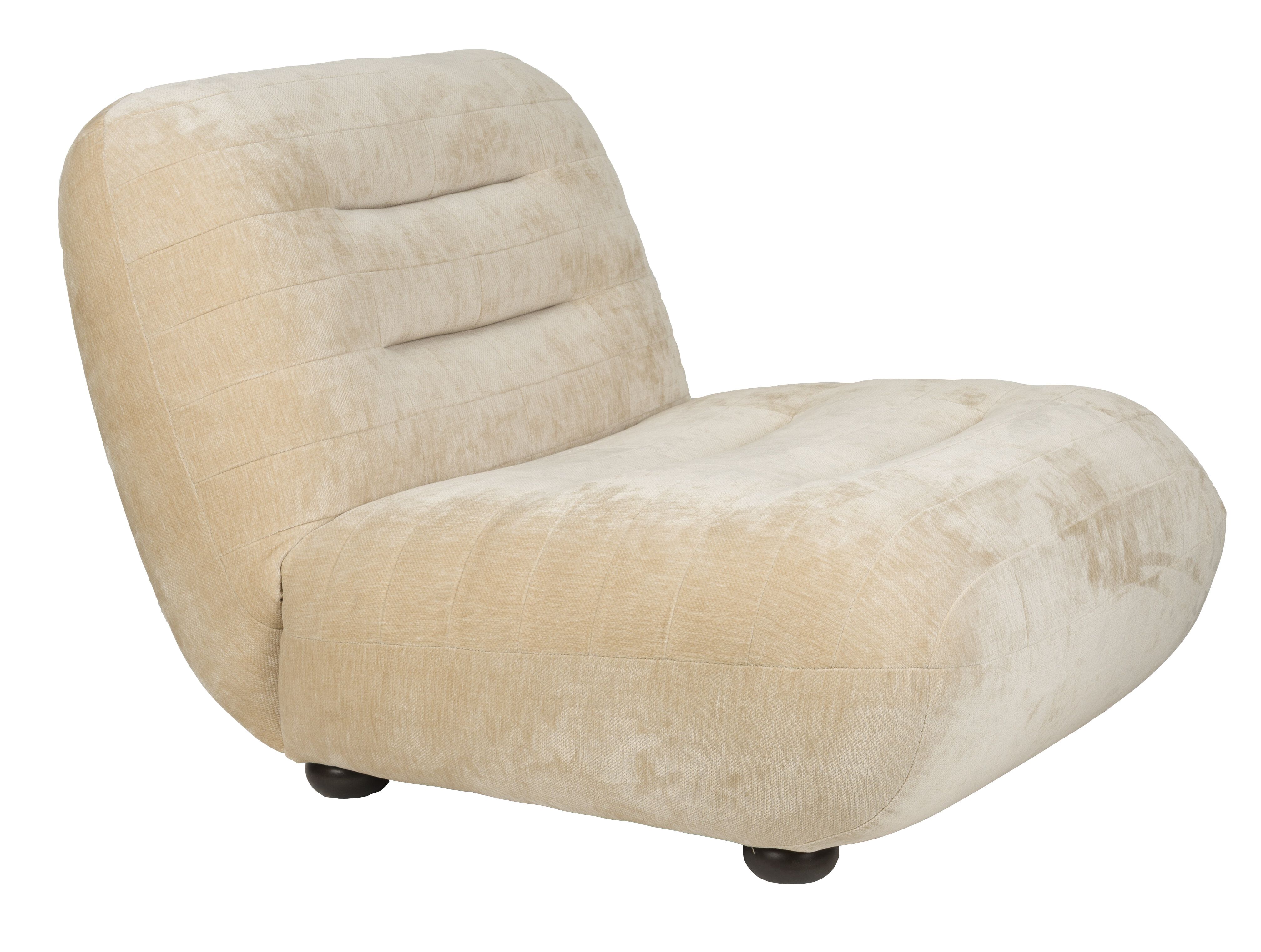 Dutchbone Wyatt Fauteuil – Luxe Velours in Beige voor een Knusse Leefruimte
