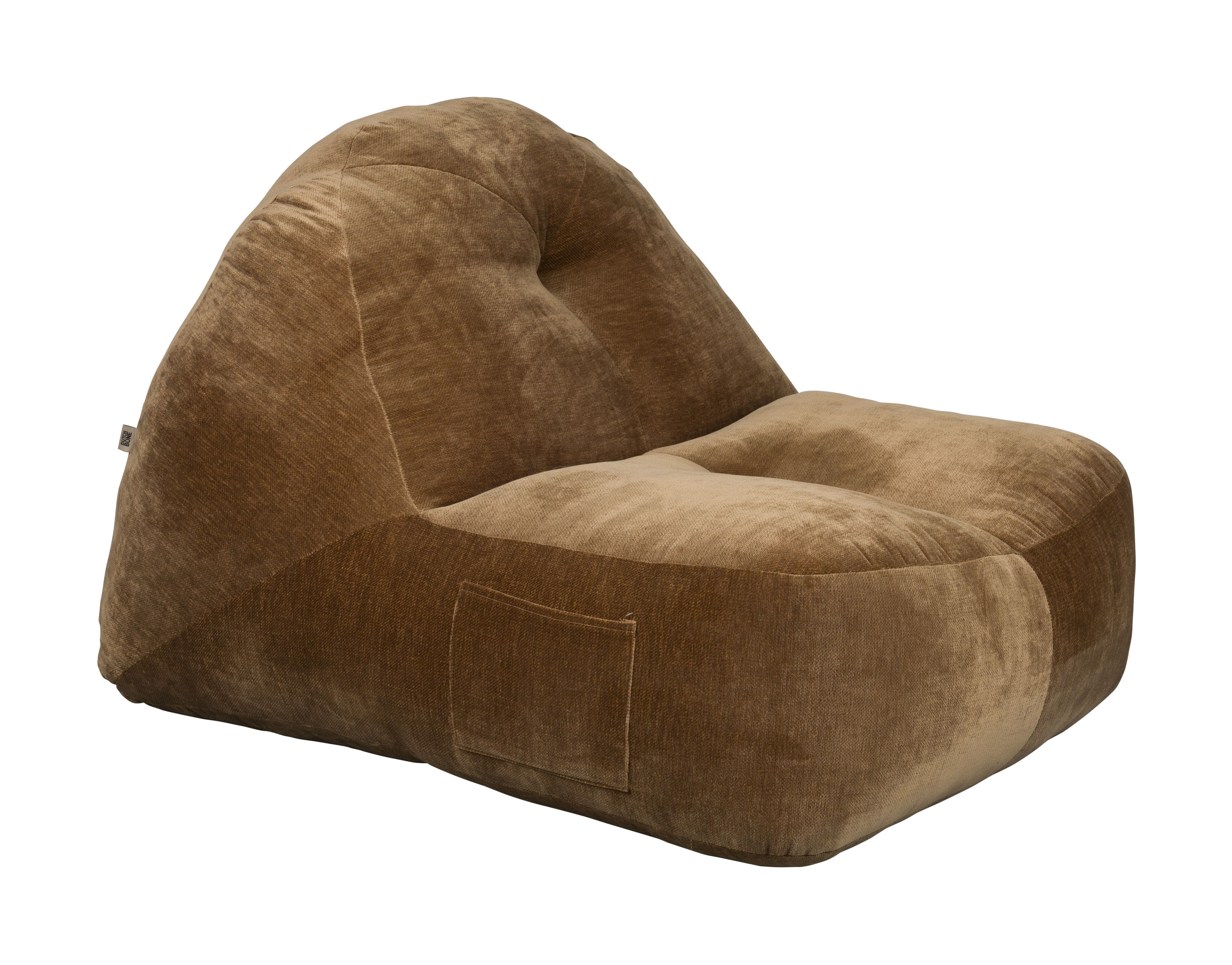 Dutchbone Zitzak Tombag Velvet – Luxevelours in Cognac voor elke knusse hoek