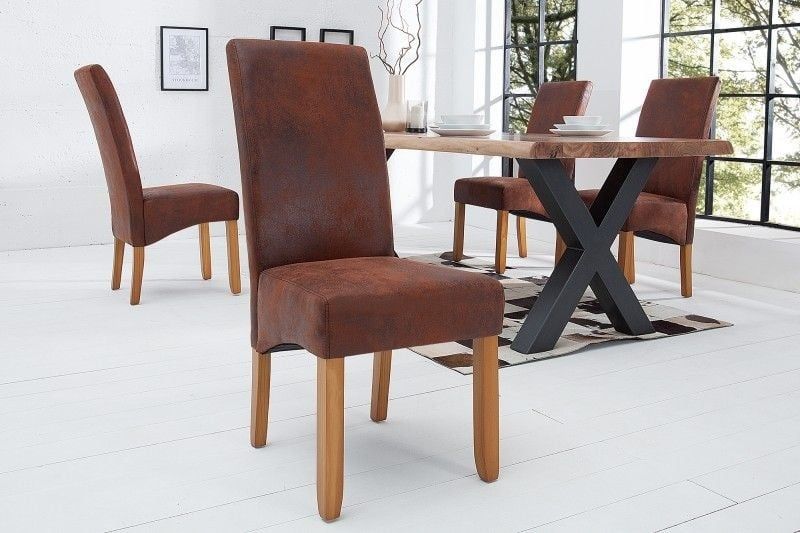Edele eetkamerstoel CASA – Vintage charme met massief houten poten