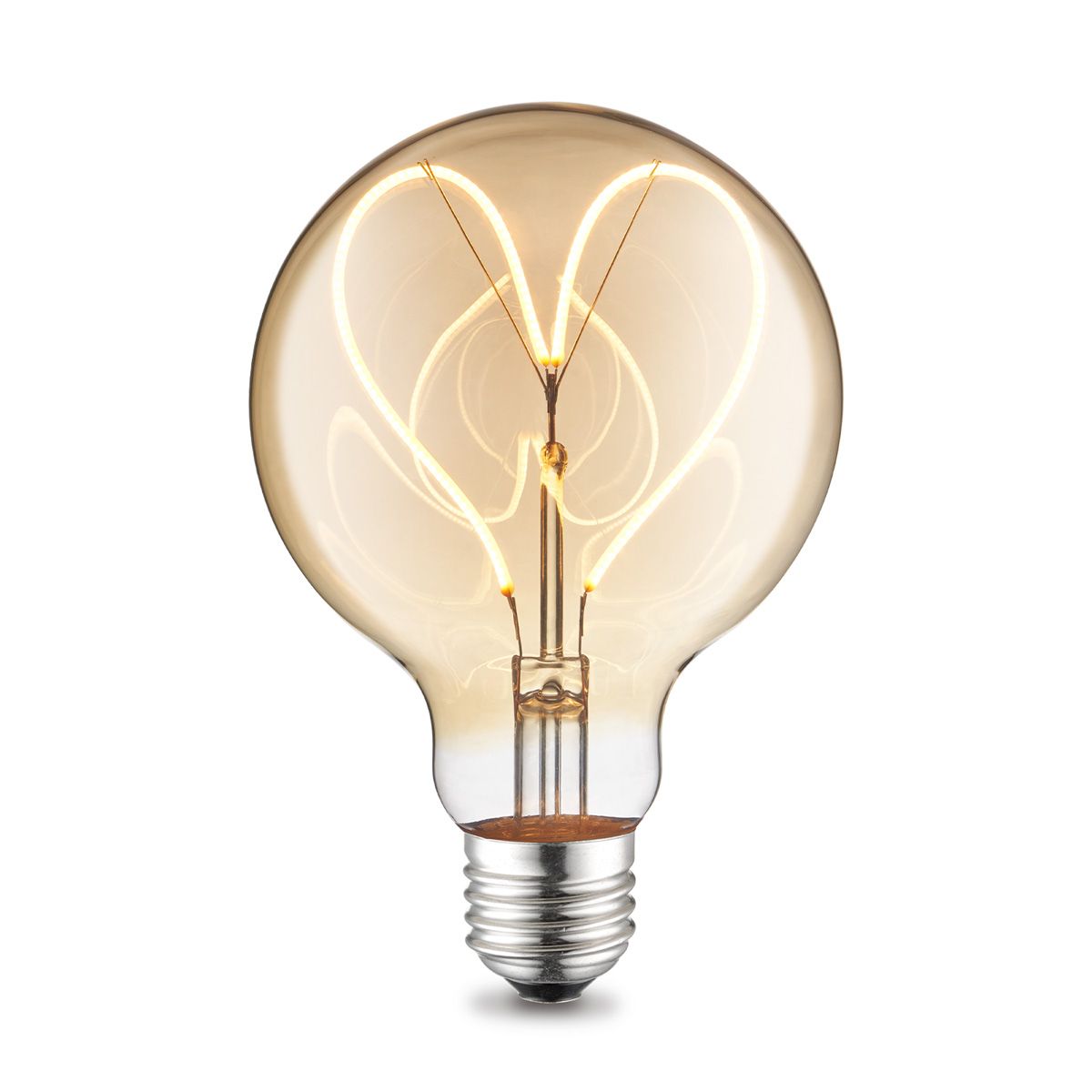 Edison Vintage Amber Heart LED filament Globe – Dimbare retro lamp (E27, 4 W)