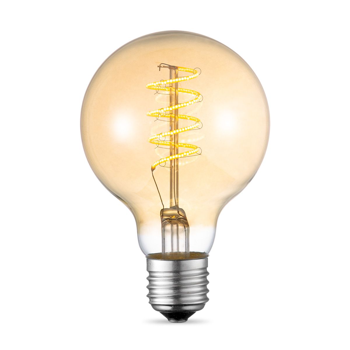 Edison Vintage E27 LED Spiraal Filament Lamp – Amber, Dimbaar, 4 W