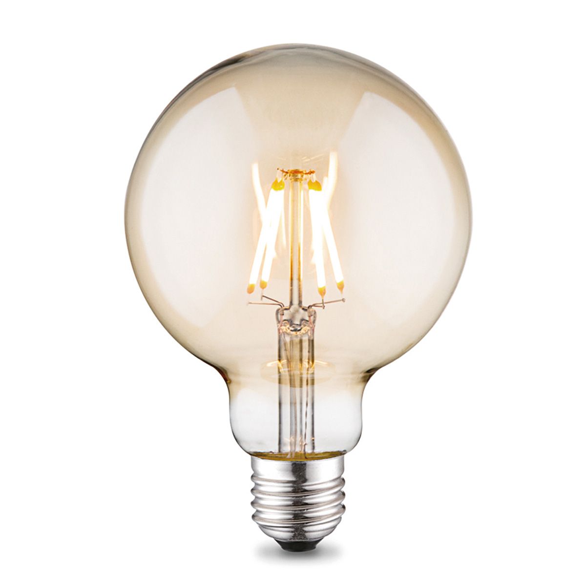 Edison Vintage Globe LED filament – Amber, dimbaar 6W, 600 lm (E27)