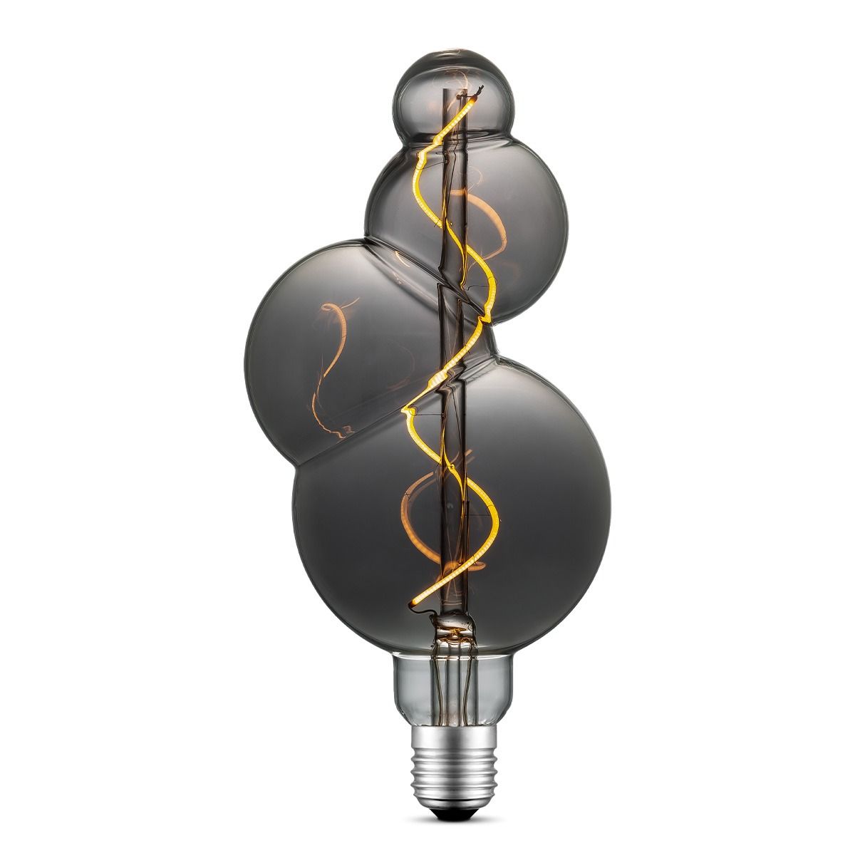 Edison Vintage LED Bubbel 4W – Rookkleurige Spiraal Lamp, dimbaar, E27