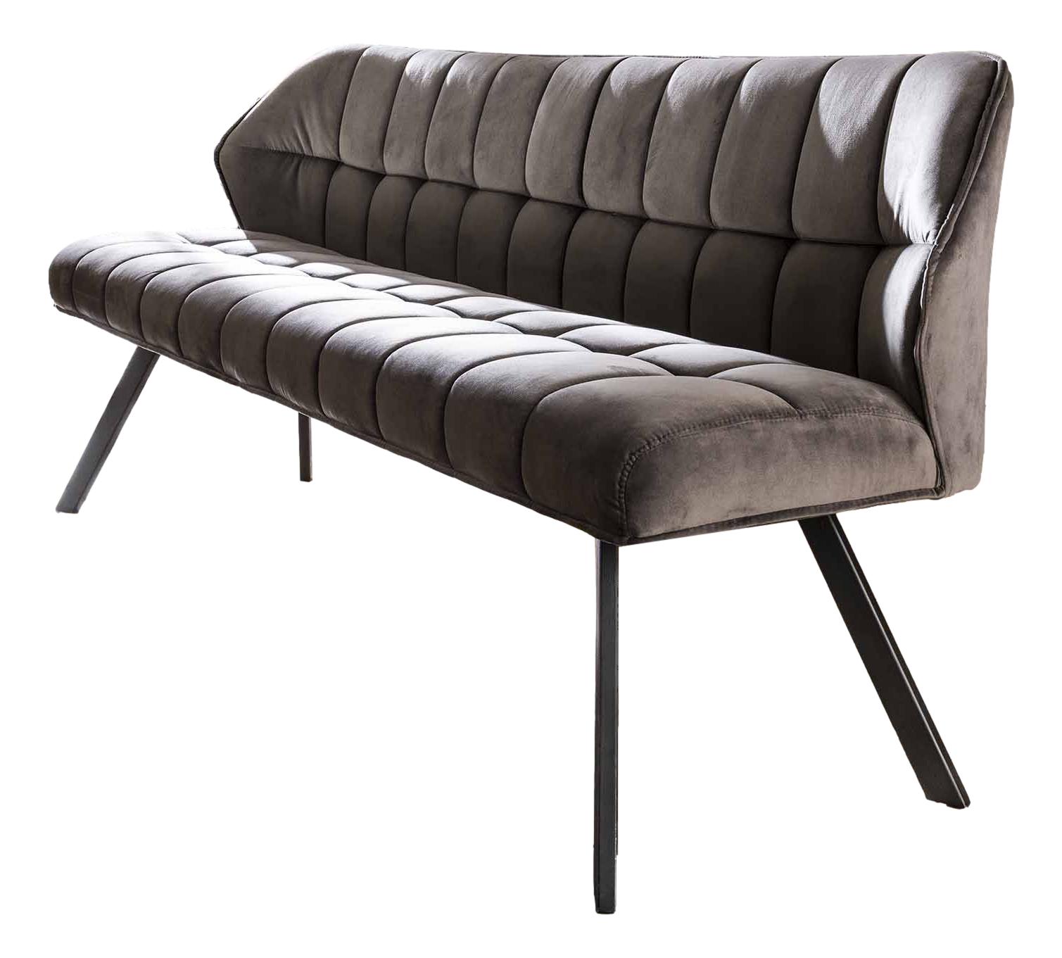 Eetkamerbank Raster 180 cm – Luxe velvet in antraciet