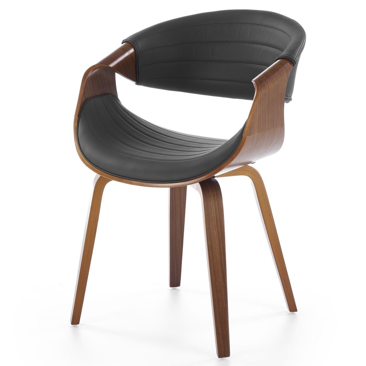 Eetkamerstoel Brenda Ovaal zwart‑walnoot – elegant design voor elke eetruimte