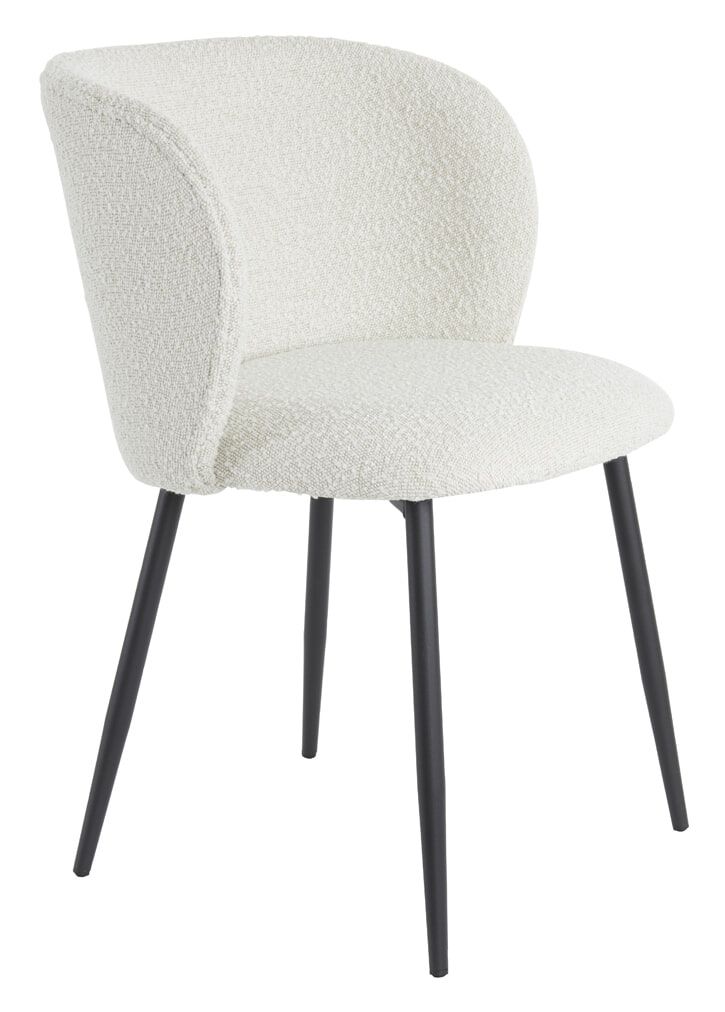 Eetkamerstoel Elyna Bouclé in Lichtbeige – stijlvol comfort voor elke eethoek