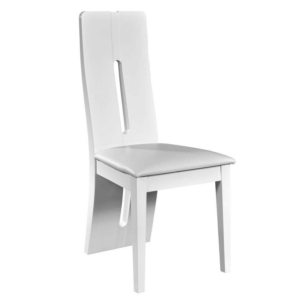 Eetkamerstoel Farah – Strak Hoogglans Wit, 102 cm Hoog