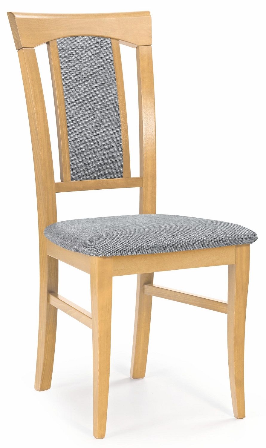 Eetkamerstoel Konrad – warme honing eiken met comfortabele stofzitting