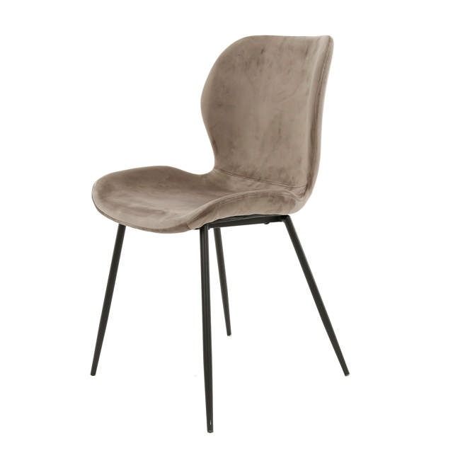 Eetkamerstoel Wilson Champagne – Luxe velvet met zwart poedercoat frame
