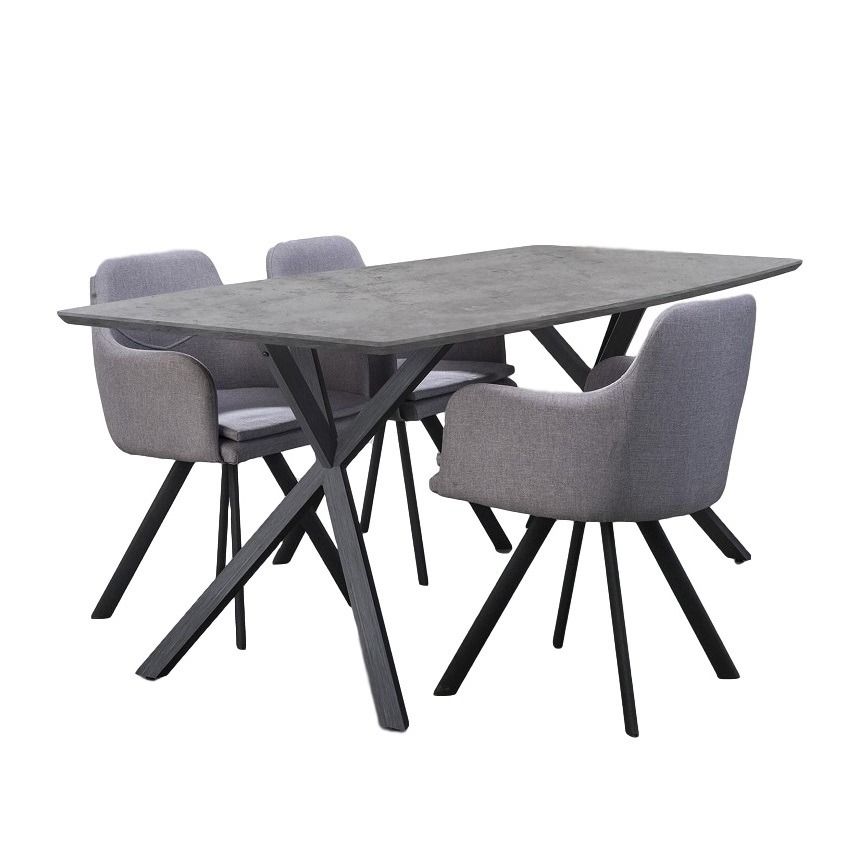 Eettafel Dayna – Stoer industrieel design in grijs beton, 160 cm of 190 cm breed