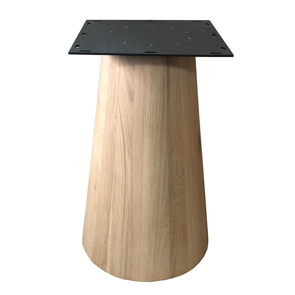 Eiken kegel tafelpoot – Conisch, zwart, 74 cm hoog
