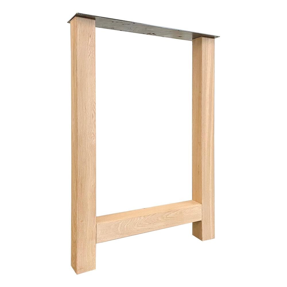 Eiken tafelpoot H – 100 cm hoog, robuuste 8 × 8 cm barpoot