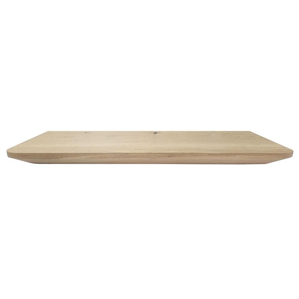 Eiken Wandplank 60 × 20 cm – Massief, 3 cm Dik met Verjongde Facetrand, Zwevend