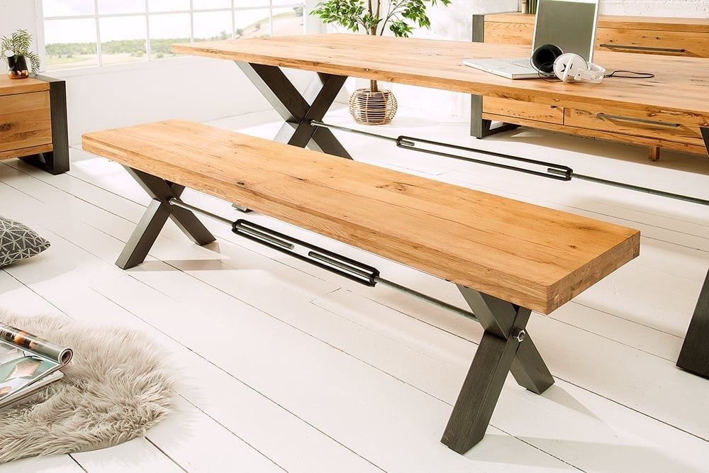 Eikenhouten bank Thor – 180 cm stijlvol comfort van Invicta Interior