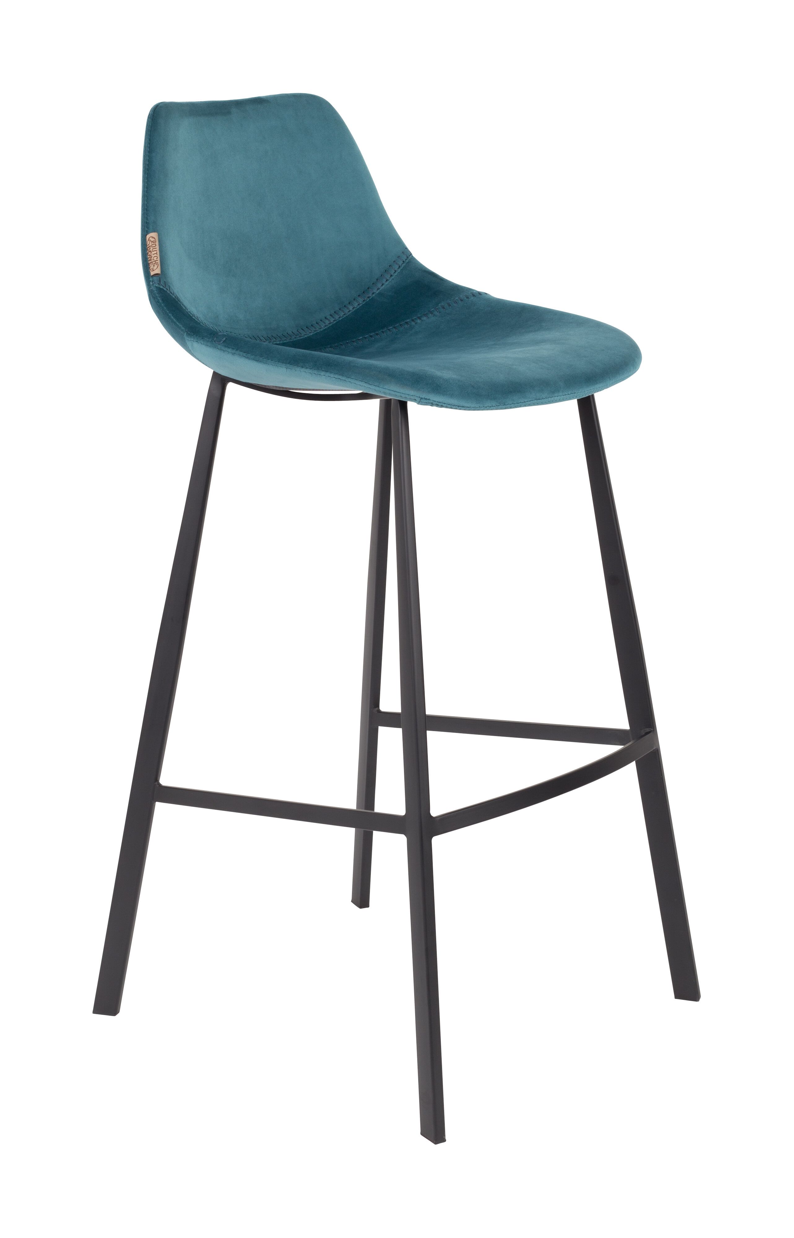 Elegant barkruk Franky Velvet in Petrol – stijlvolle zitplezier