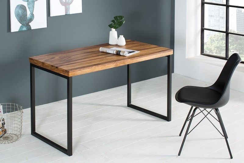 Elegant bureau ELEMENTS 118 cm – Metalen frame met Sheesham Stone afwerking