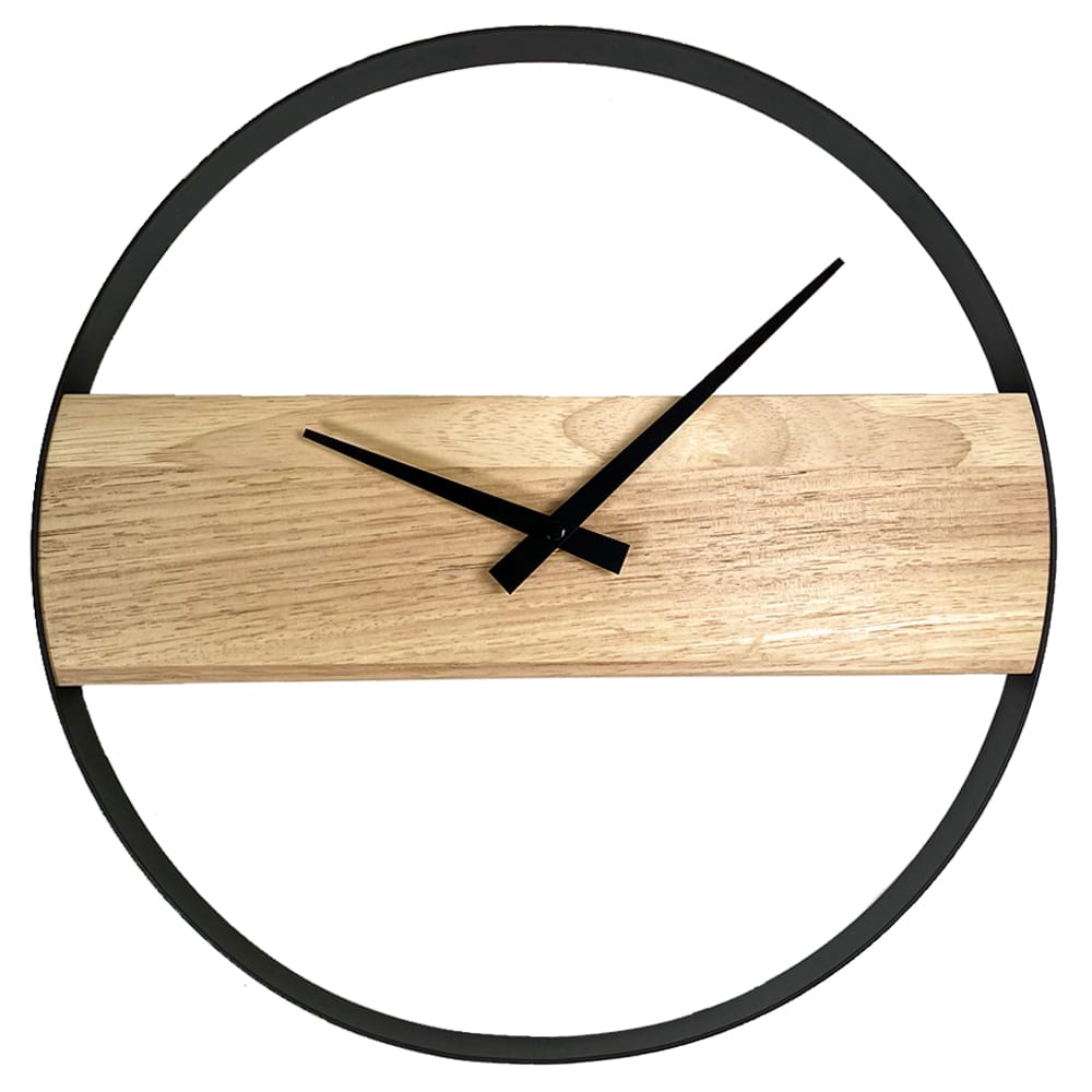 Elegant en Minimalistische Wandklok van QUVIO – Hout & Staal, 36 cm