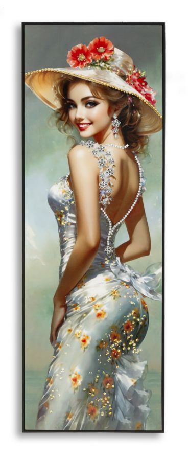 Elegant Gelakt Canvas met Frame B – Luxe Wanddecoratie 52 × 4,5 × 152 cm