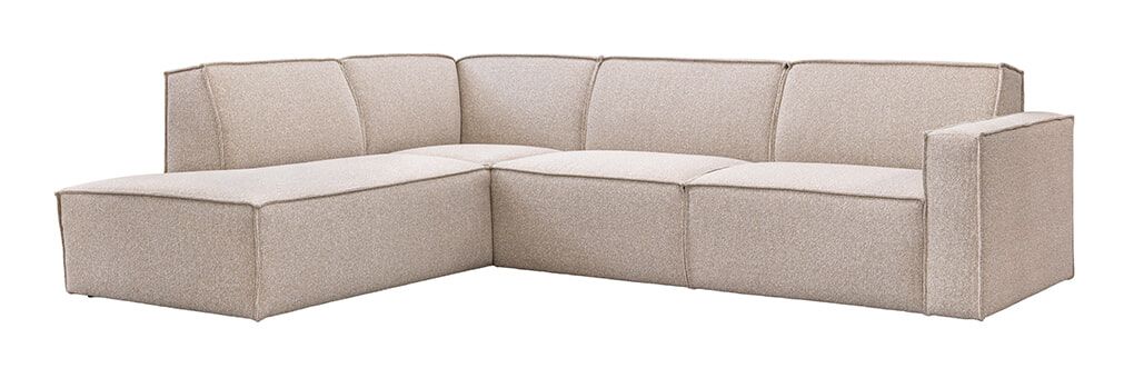 Elegant hoekbank Kay van LABEL51 – royale bouclé in naturel