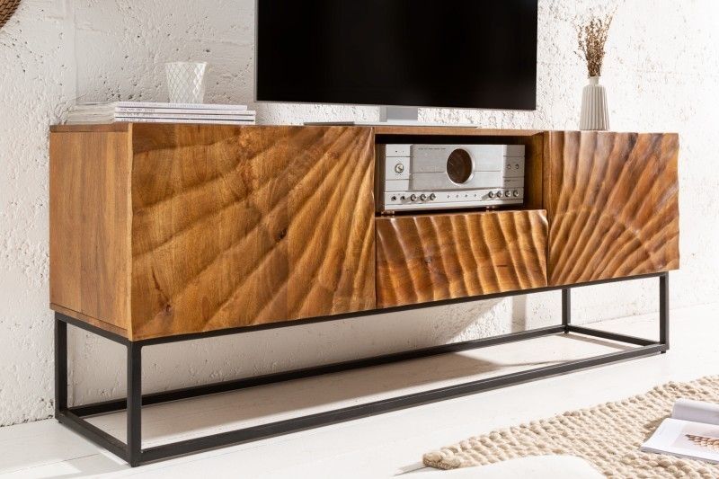 Elegant massief TV‑lowboard Scorpion 160 cm – natuurlijke luxe in mangohout