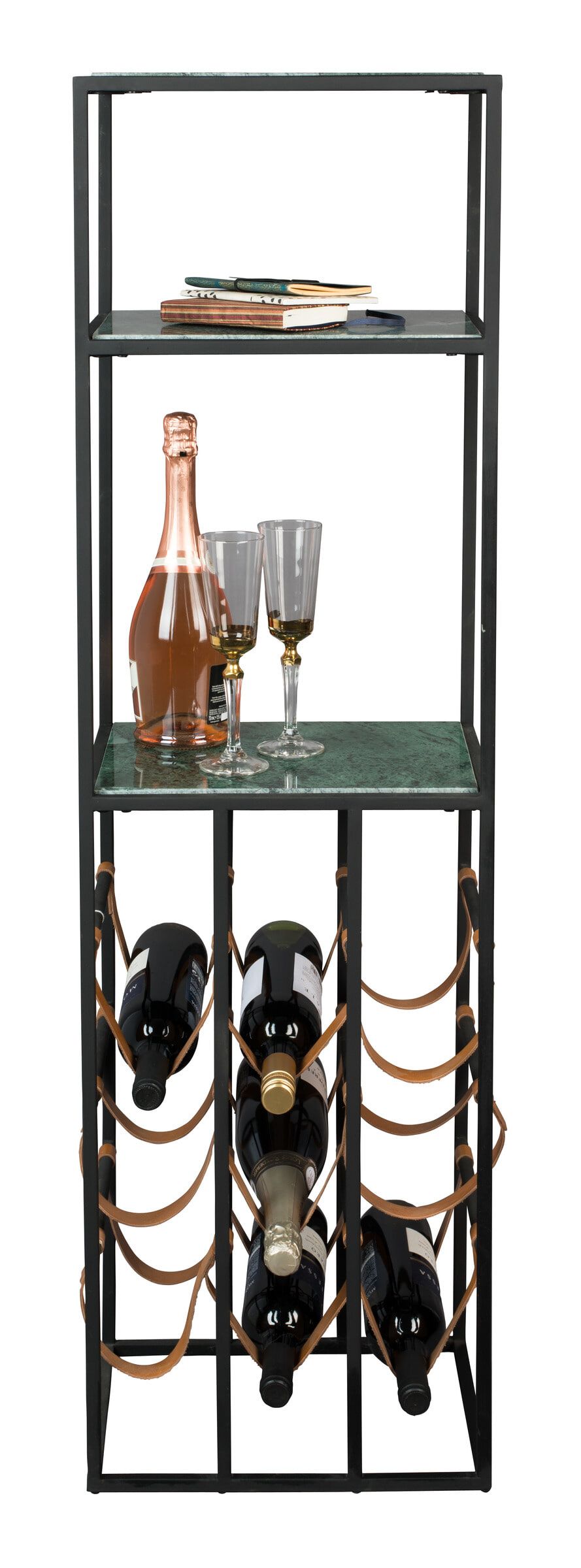 Elegant retro wijnkast Mil van Dutchbone – smaragdgroen marmer