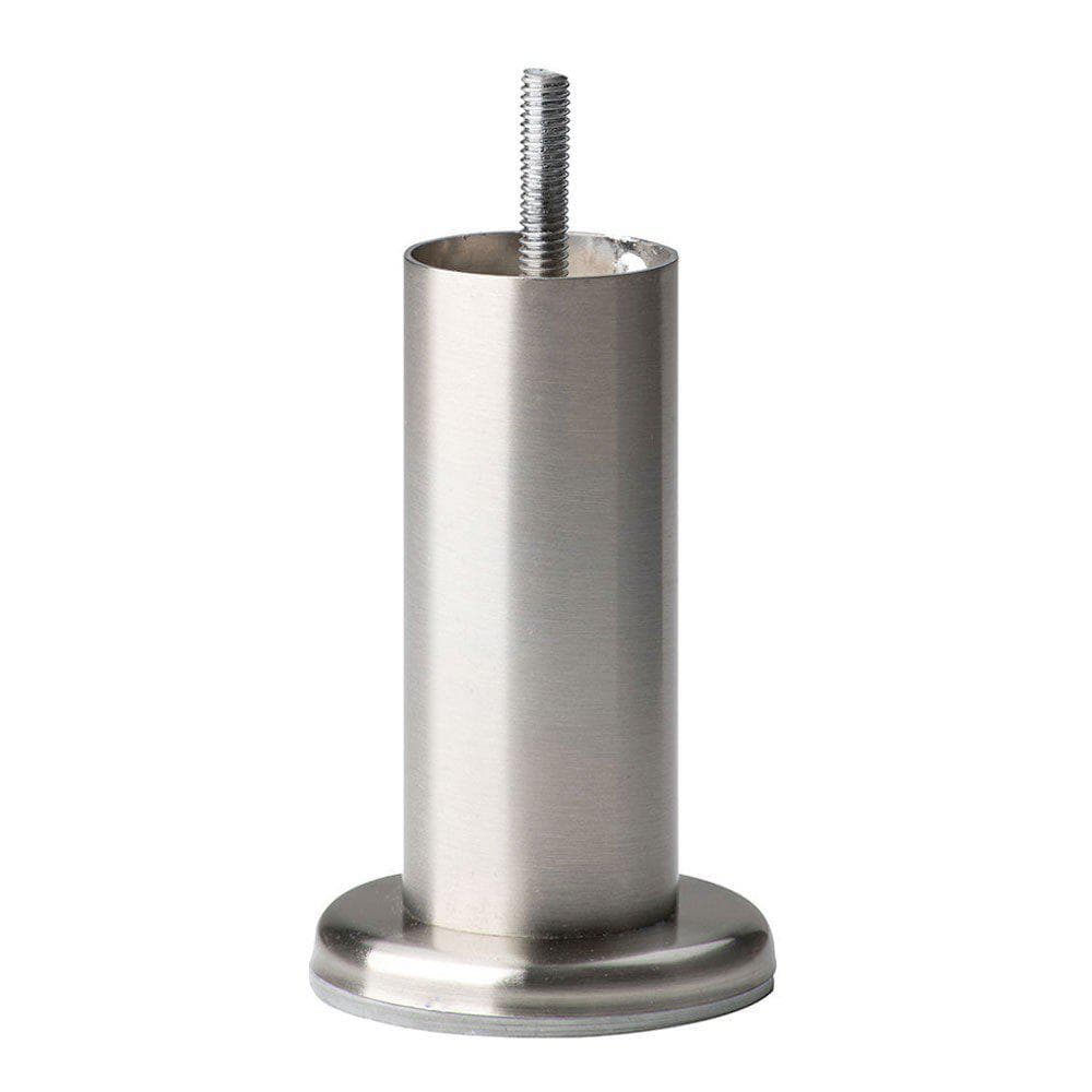 Elegant ronde stalen meubelpoot – RVS look, Ø 4,2 cm, 14 cm hoog (M8)