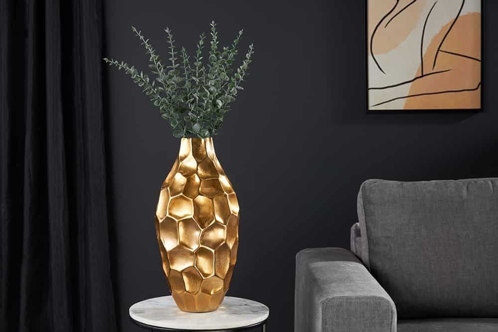 Elegant Vaas ORGANIC ORIENT – Gouden Hammerschlag Design, 45 cm