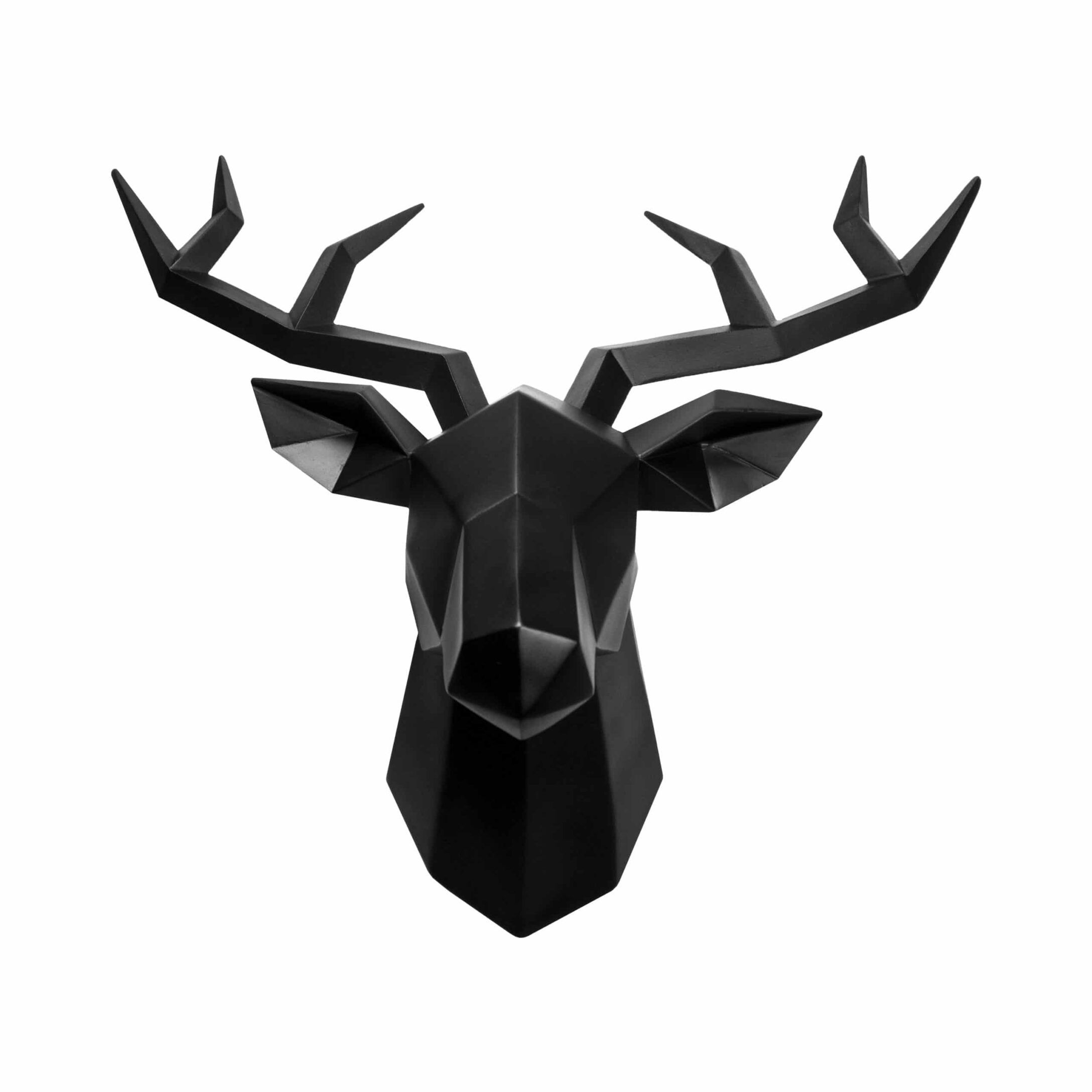 Elegant zwart 3D‑hert muurdecoratie – QUVIO Hert