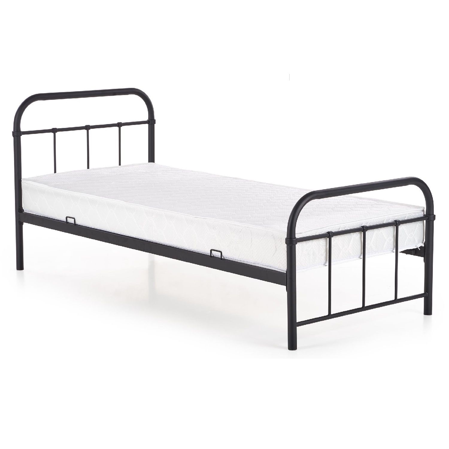 Elegant zwart eenpersoonsbed Lina – 90×200 cm met lattenbodem