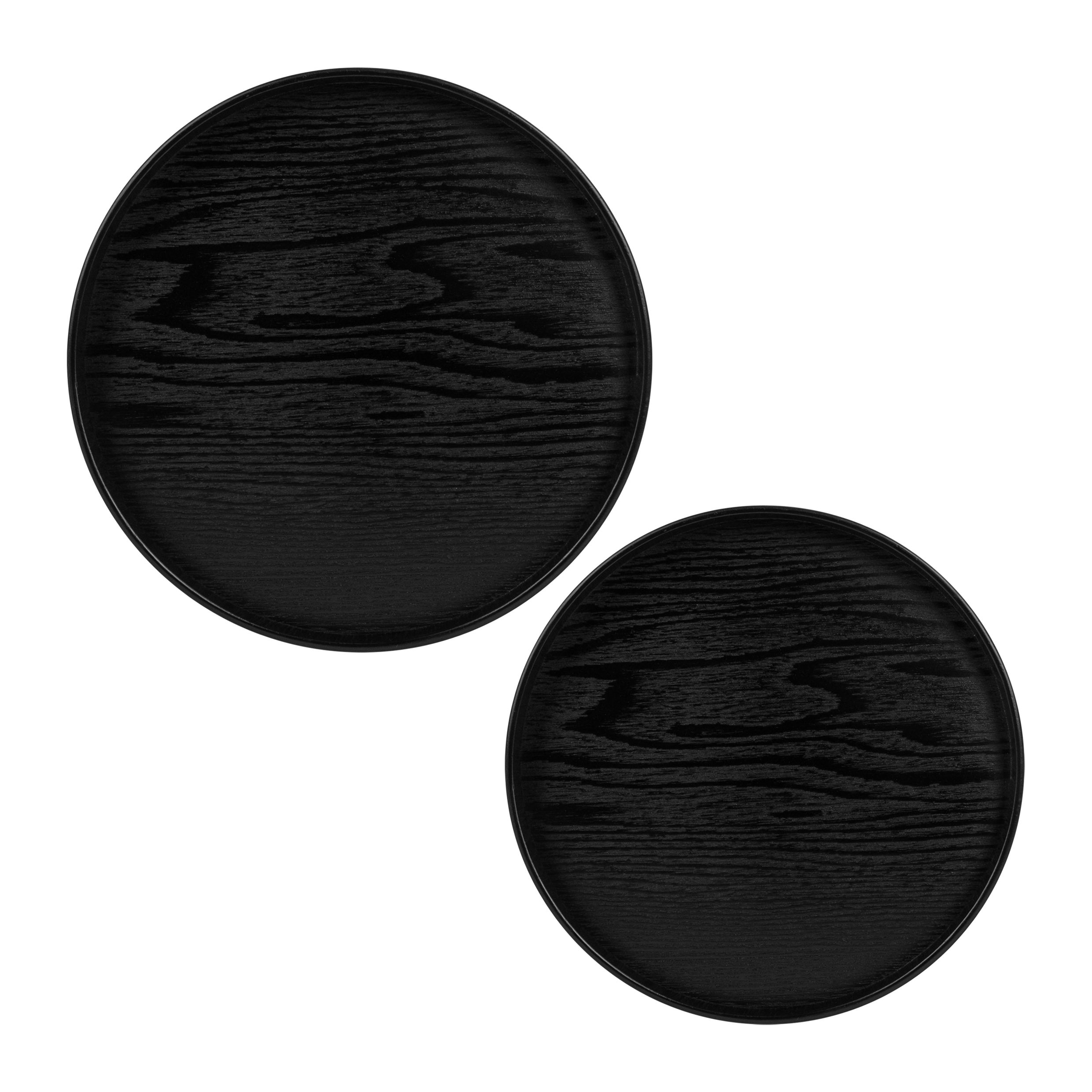 Elegant zwart houten dienbladset van QUVIO – 24 cm & 27 cm voor elke gelegenheid