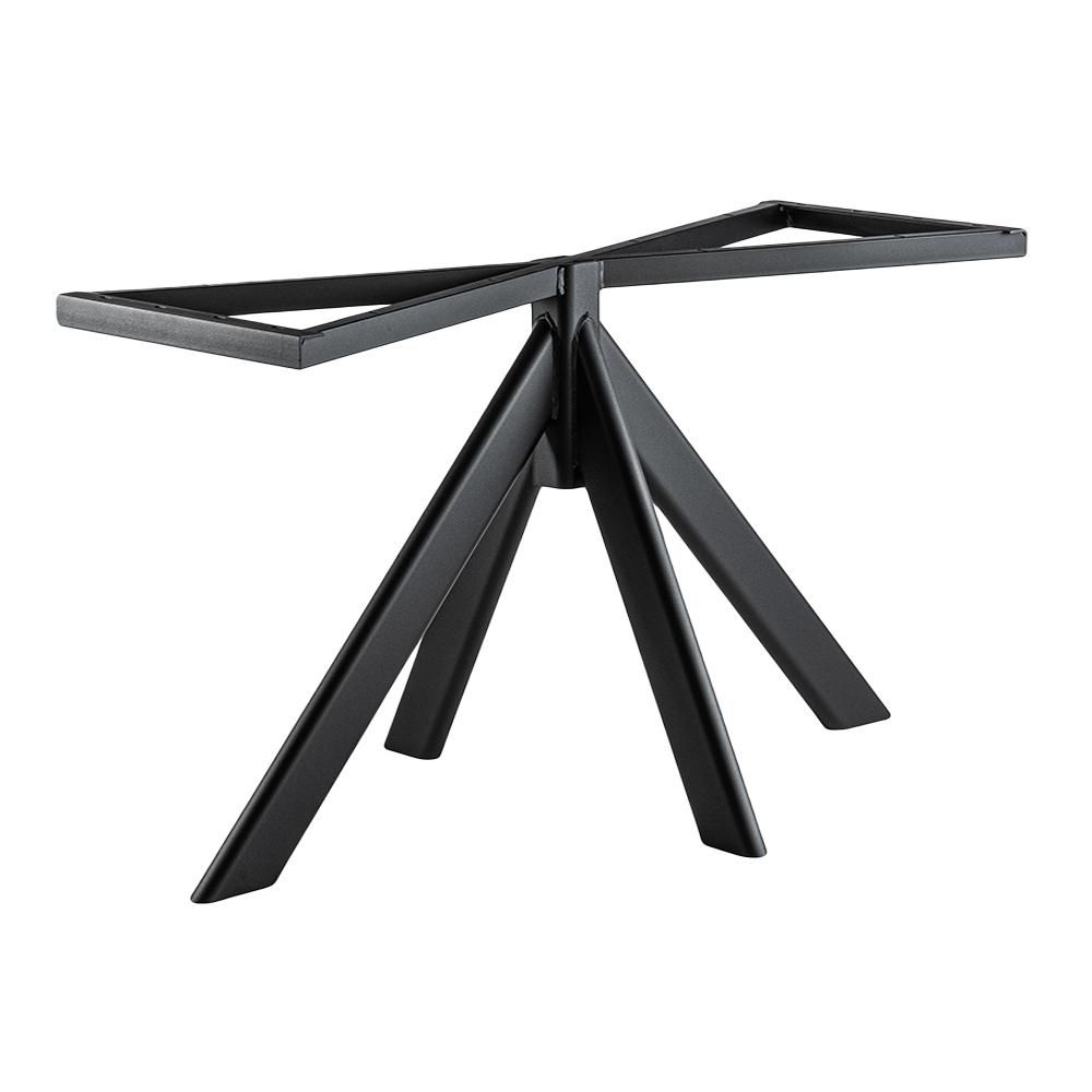 Elegant zwart stalen tafelonderstel met ovale koker – 180 × 78 cm