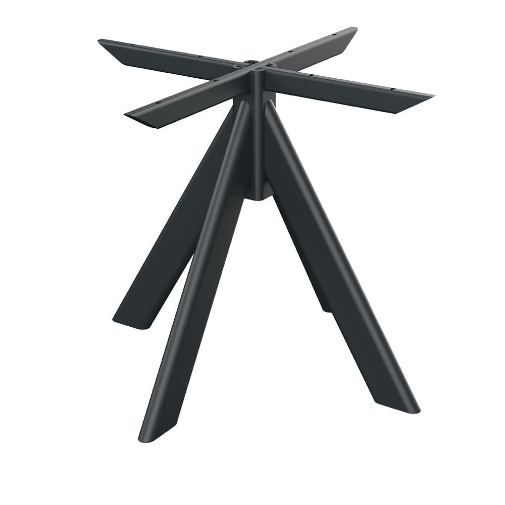 Elegant zwart stalen tafelonderstel met ovale koker – 4‑poot design van Furniture Legs Europe