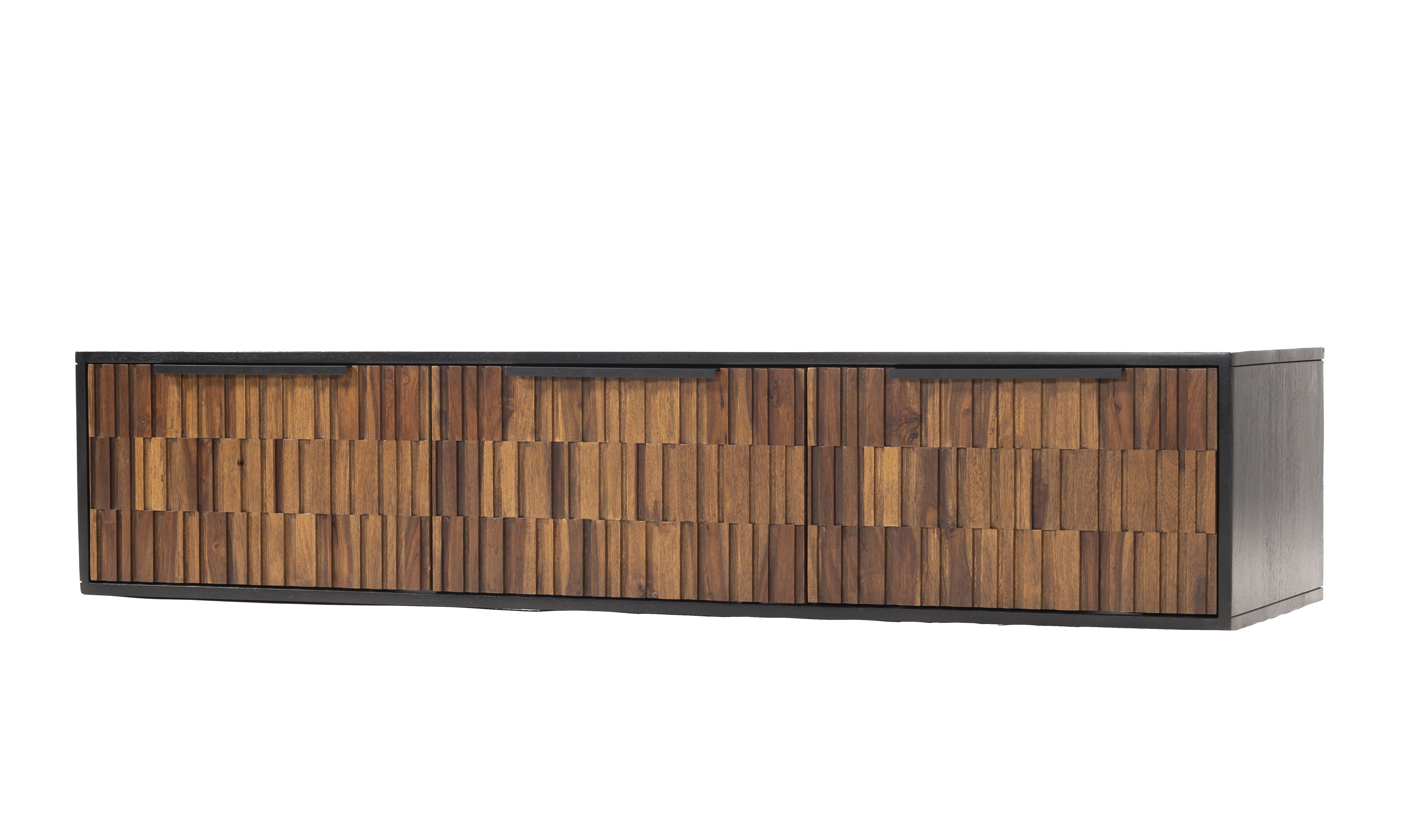 Elegant zwevend TV-meubel Dimaro – natuurlijke houtmix, 145 cm