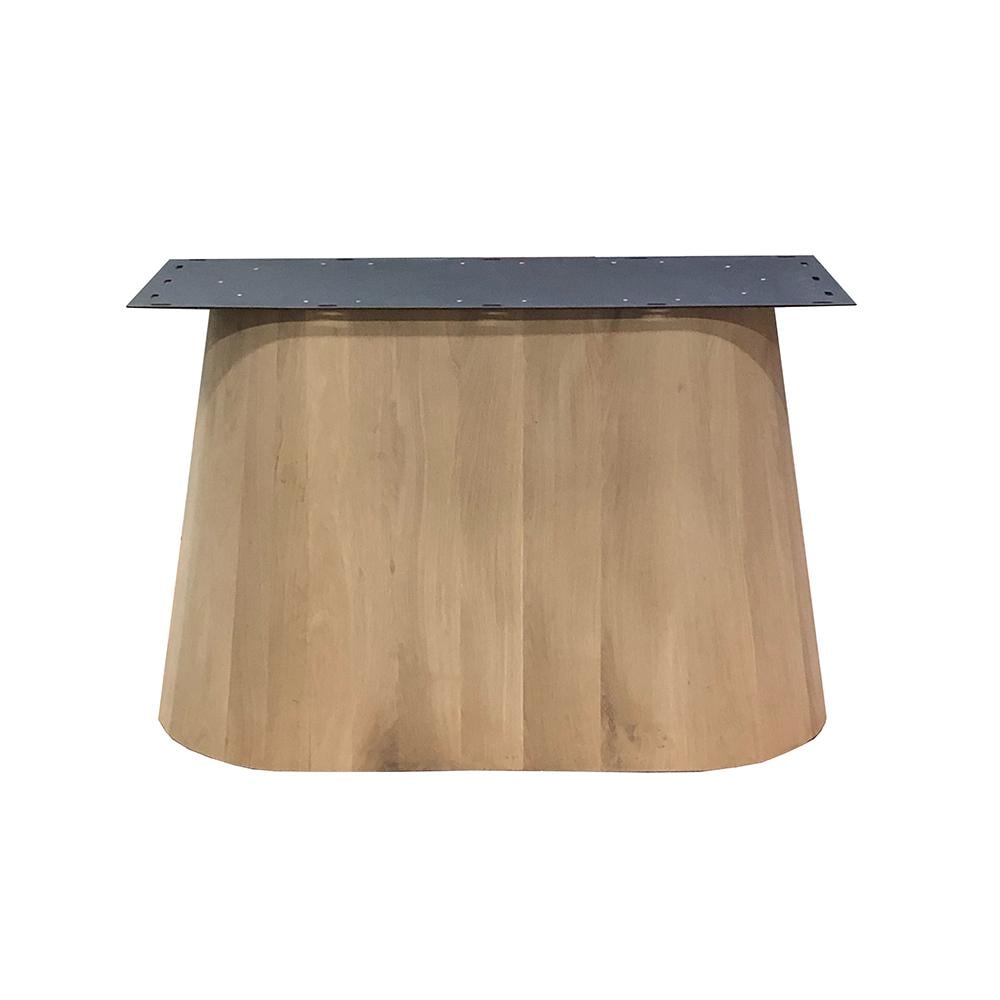 Elegante eiken houten kegel tafelpoot – Ovaal, conisch, 113 cm x 73 cm
