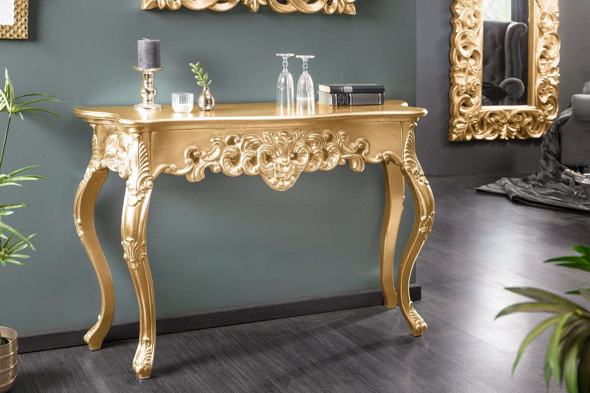 Elegante Gouden Console “Venice” – Handgemaakt Barok Design van Invicta Interior