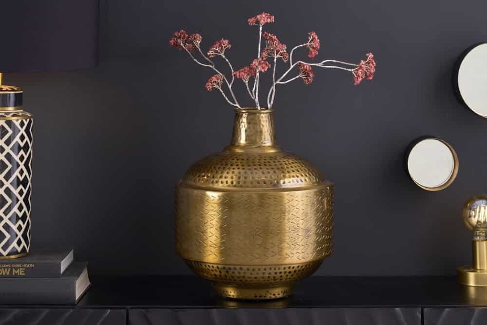 Elegante ORIENT Vaas – Antiek Koperen Gehamerd Design (35 cm)